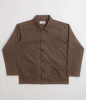 Uskees 3001 Buttoned Overshirt - Dark Taupe University