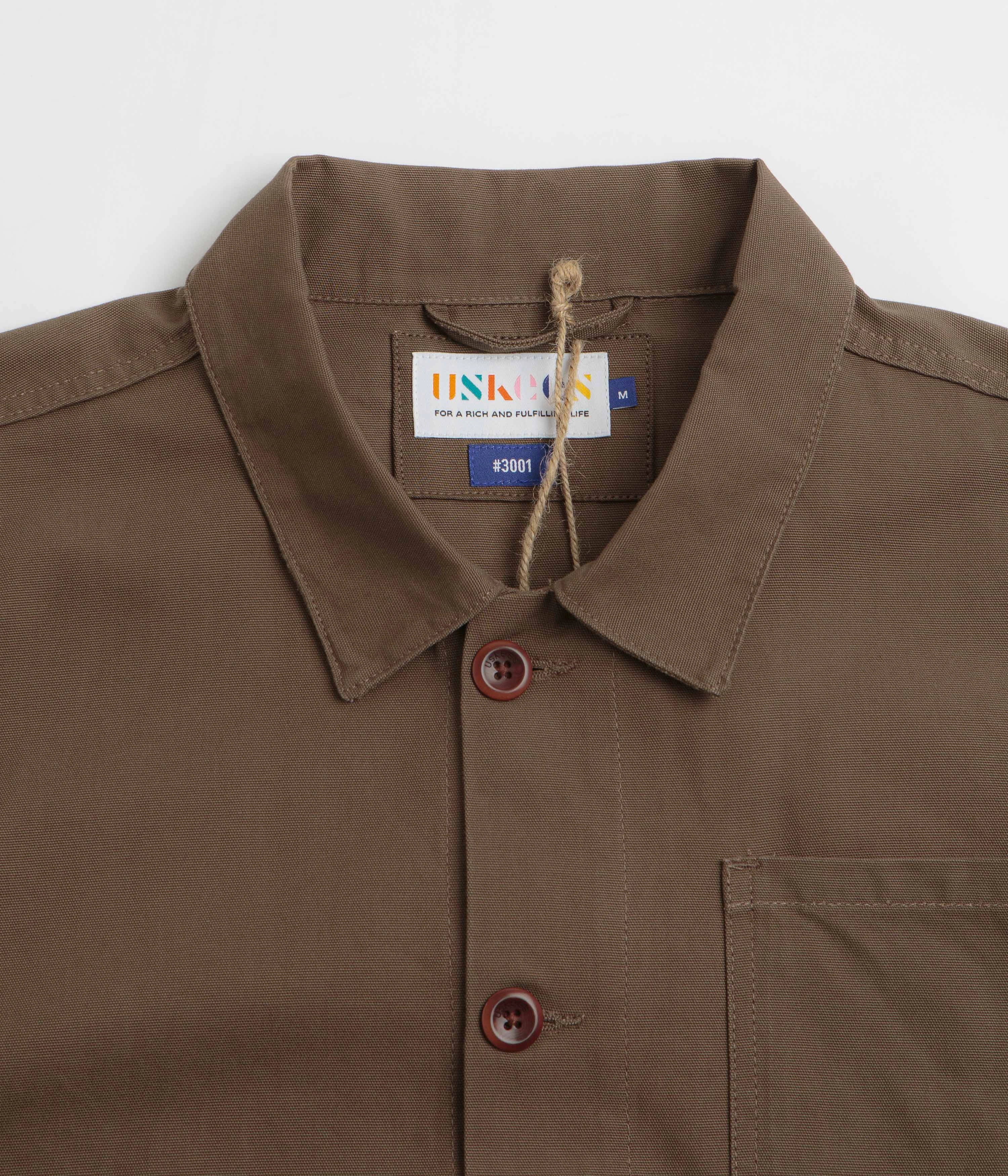 Uskees 3001 Buttoned Overshirt - Dark Taupe flight travel