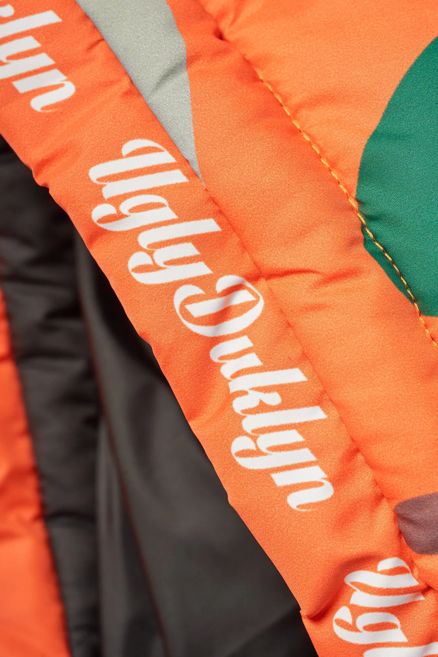 Vacation Mood Loose Fit MILITARY CAMO PUFFER JACKET - ORANGE