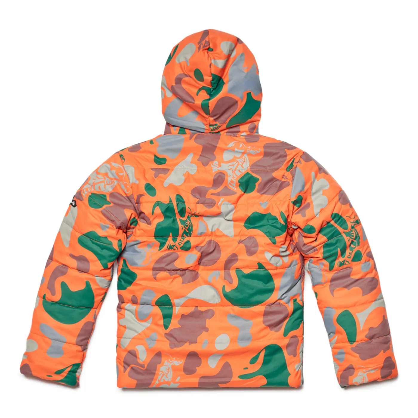 MILITARY CAMO PUFFER JACKET - ORANGE french chic