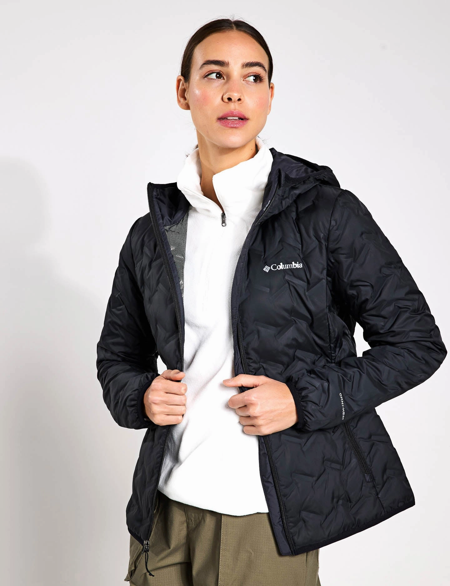 Delta Ridge II Down Hooded Jacket - Black New Cut Pastel Shade