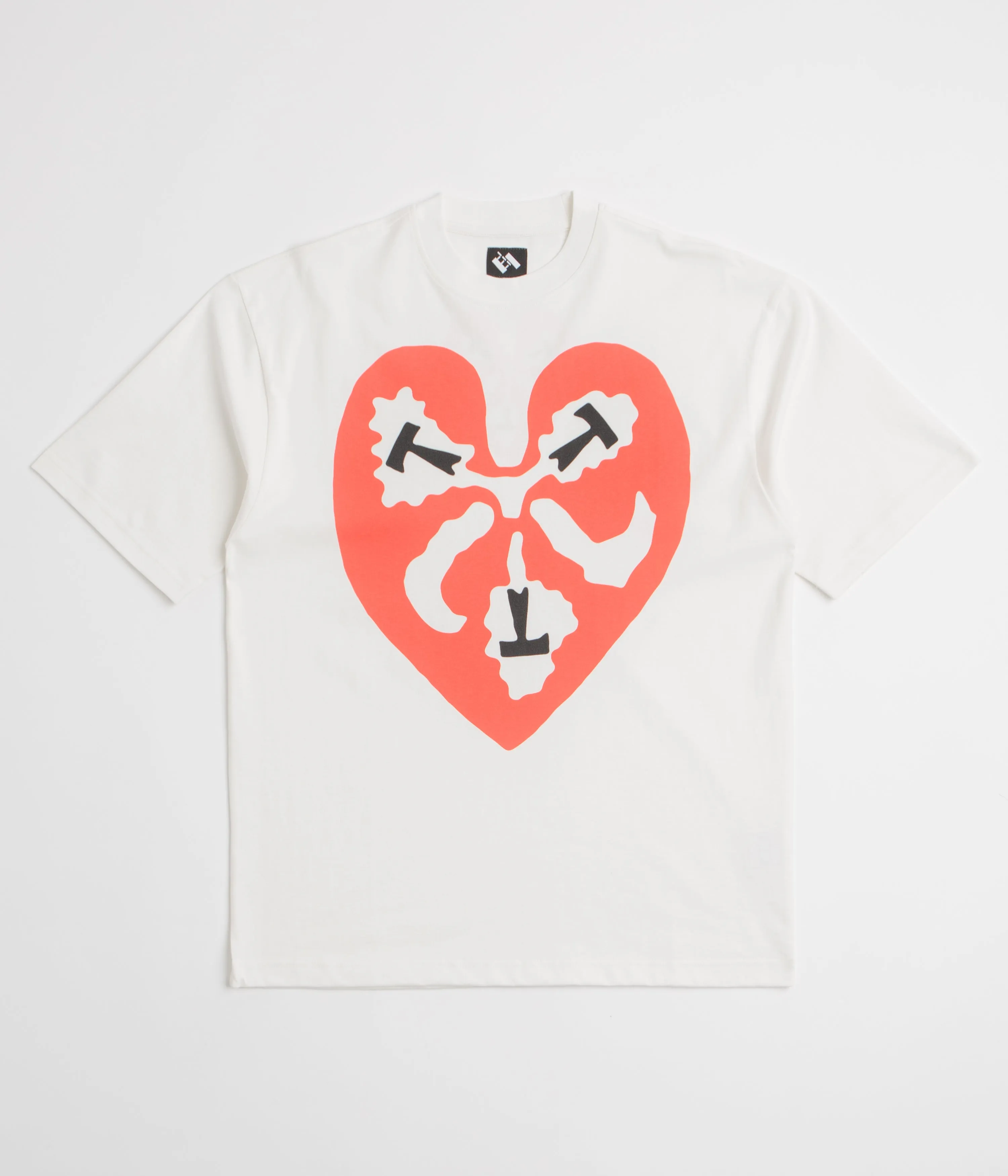 The Trilogy Tapes Heart T-Shirt - White billiards event Camping site