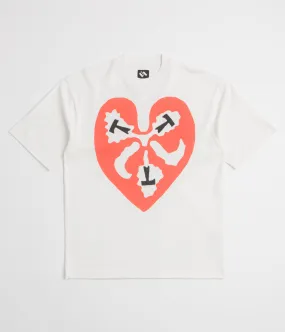 The Trilogy Tapes Heart T-Shirt - White billiards event Camping site