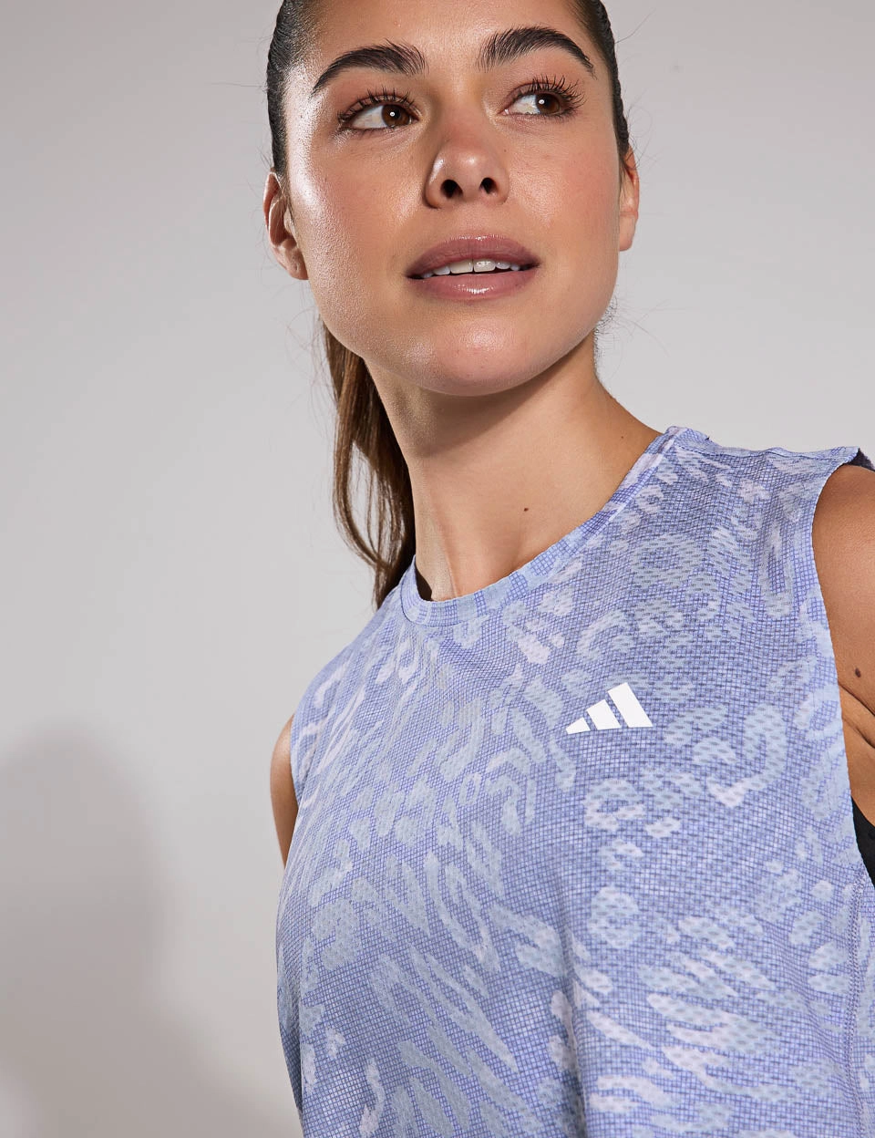 high safety level Own the Run CLIMACOOL 3-Stripes Tank Top - Dash Grey/Violet Tone
