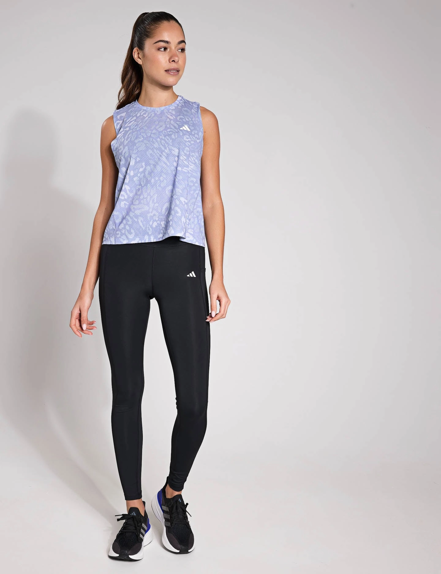 LowProfile Design Own the Run CLIMACOOL 3-Stripes Tank Top - Dash Grey/Violet Tone
