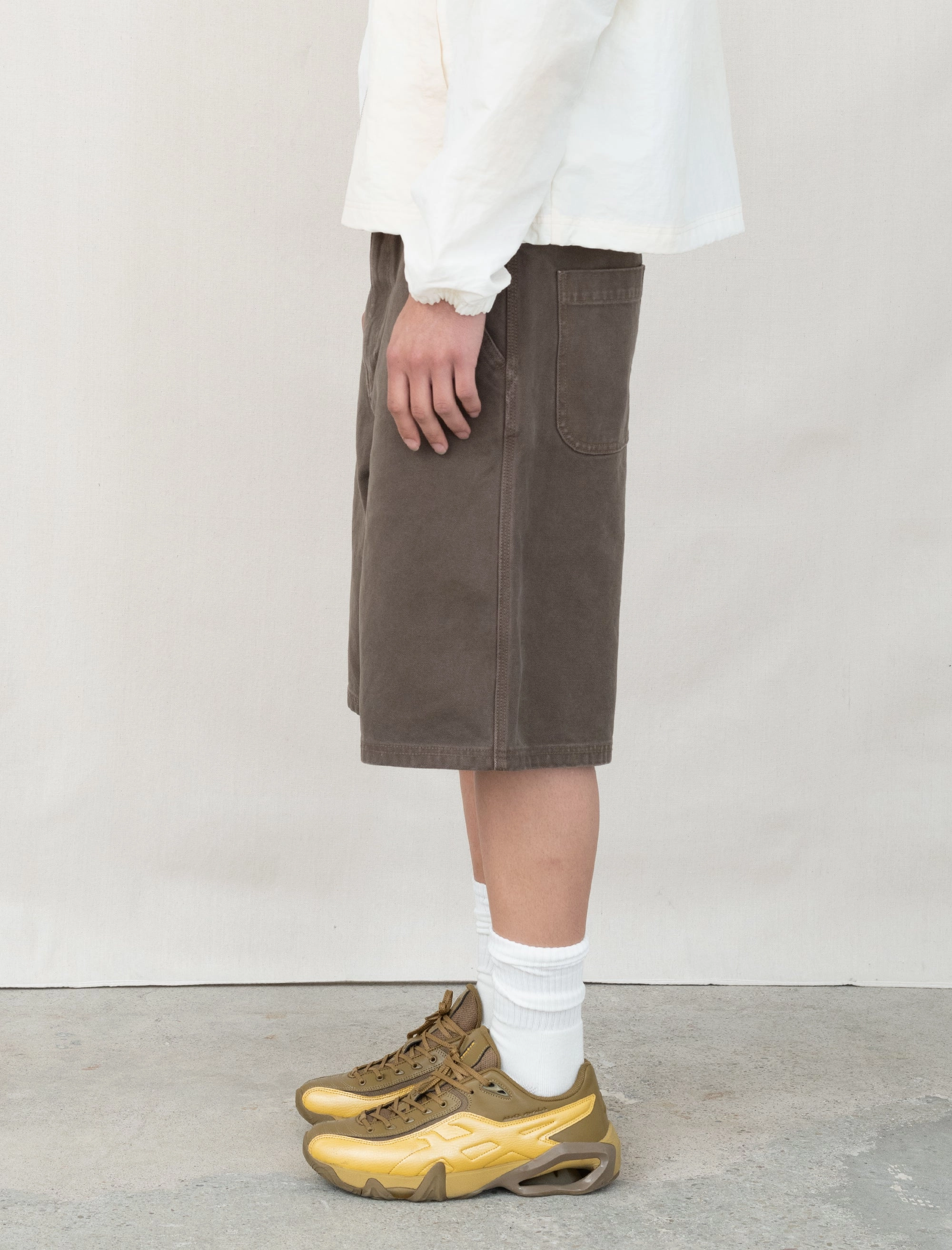 BreathableMaterial Non Bulk Work Short Washed Canvas (Brown)