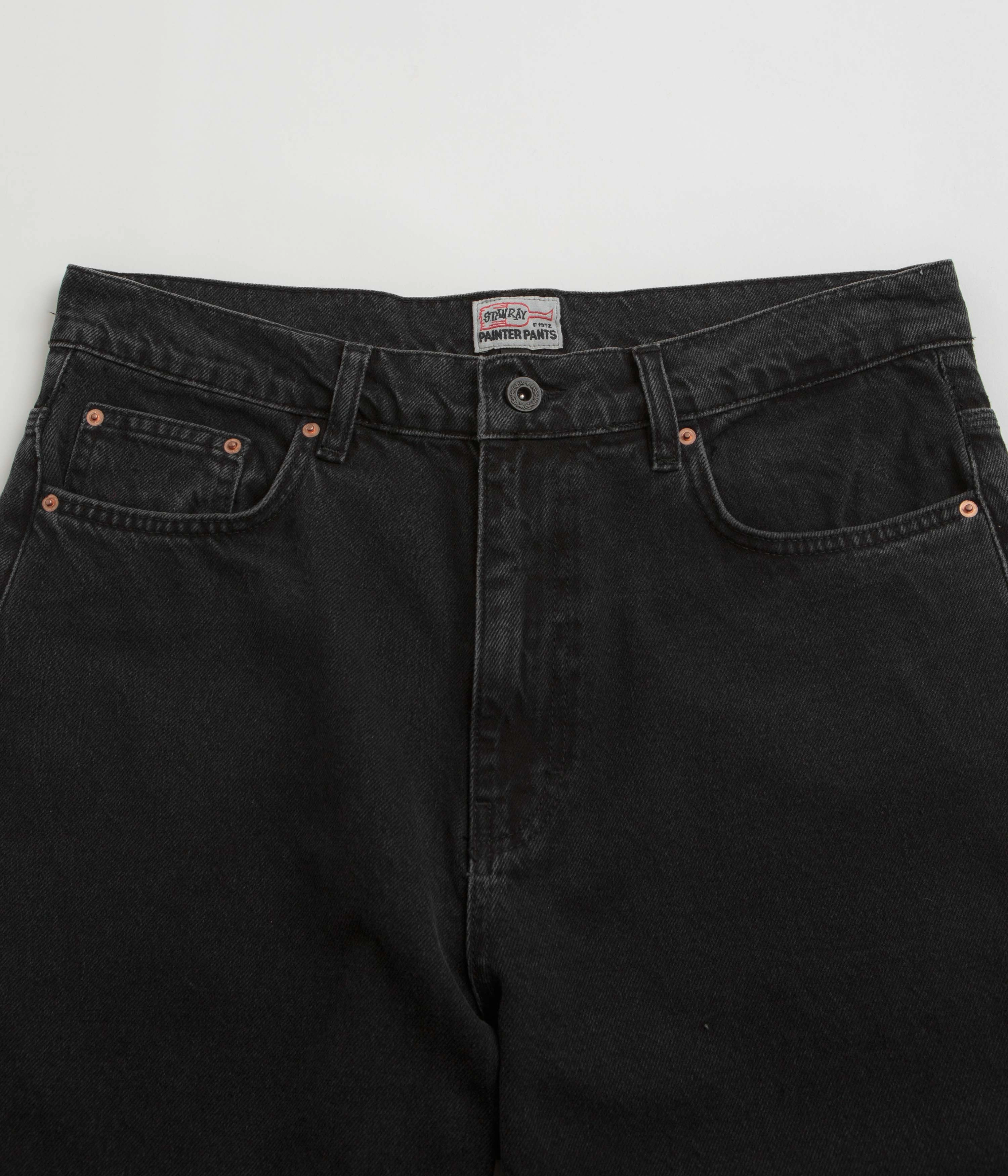 SturdyBeltLoops Multi-way wear Stan Ray Wide 5 Pants - Stonewashed Black Denim
