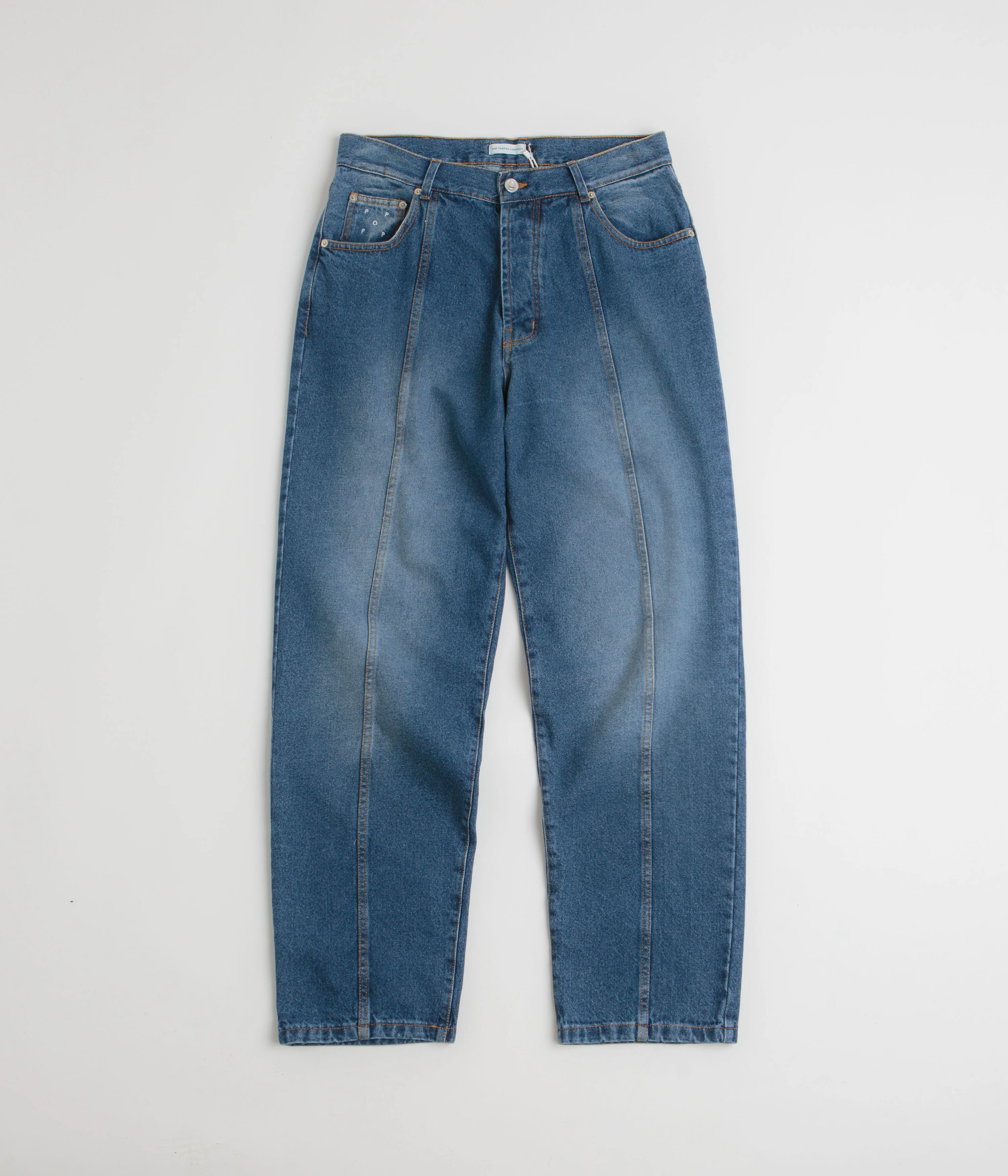 HighRiseWaistband Pop Trading Company DRS Denim Seam Pants - Washed Denim