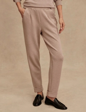 The Rolled Cuff Pant 25" - Taupe Marl Multi DirectionalFlex Moisture Wicking Lining