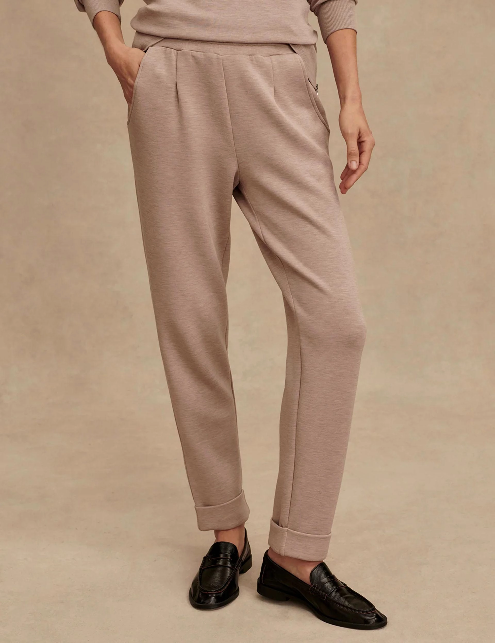 The Rolled Cuff Pant 25" - Taupe Marl UV protection coating