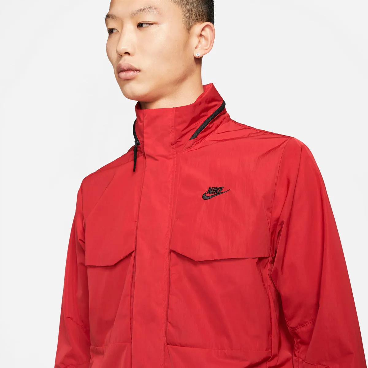 PreShrunk Cotton CompactPackability Nike Hooded M65 Jacket (University Red/Black/Black)