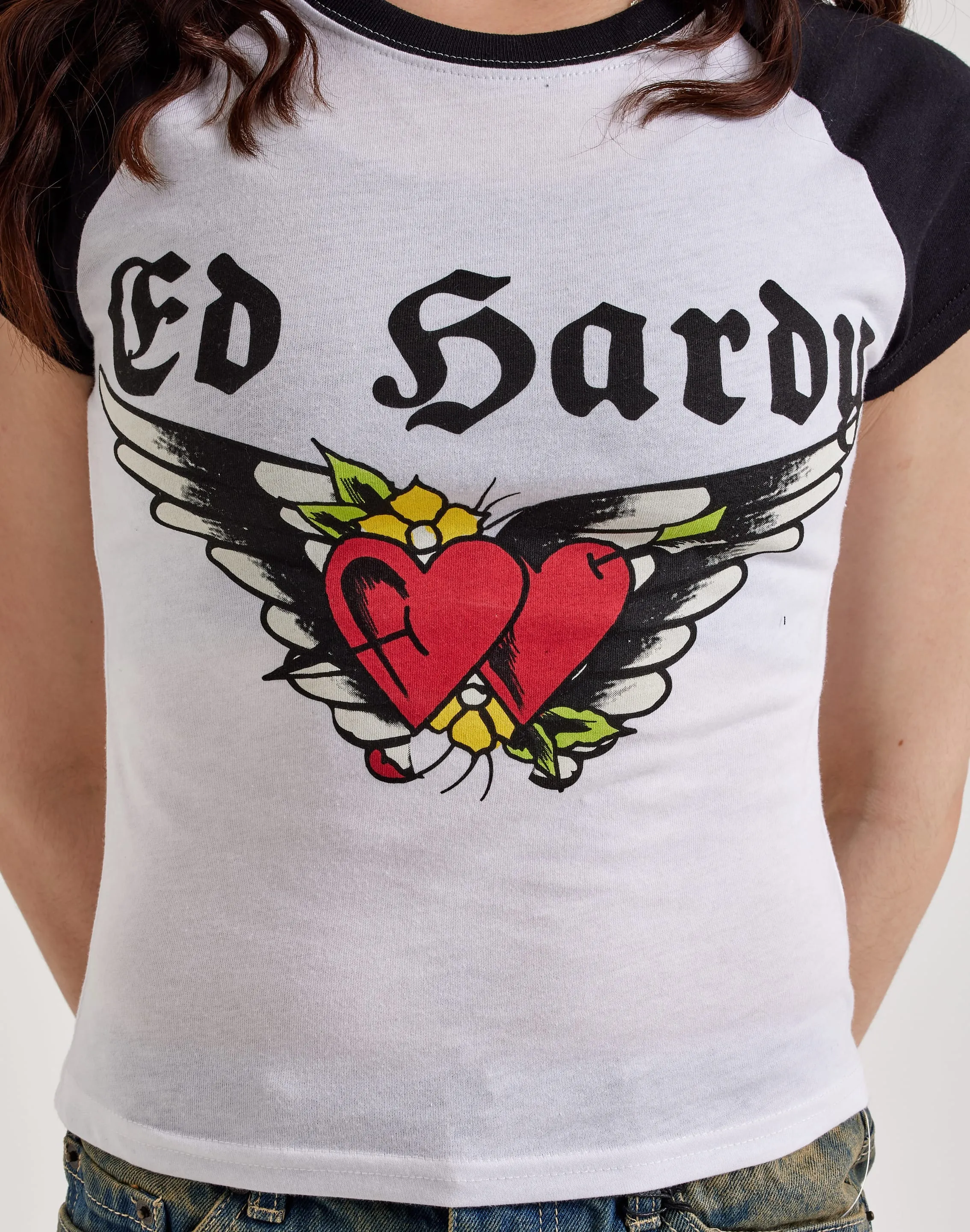 Ed Hardy Heart Wings Raglan Tee Dance Flow QuickAccess Pockets