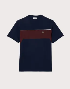 Lacoste Colorblock Navy/Maroon Tee Nature Glow Mesh Glow