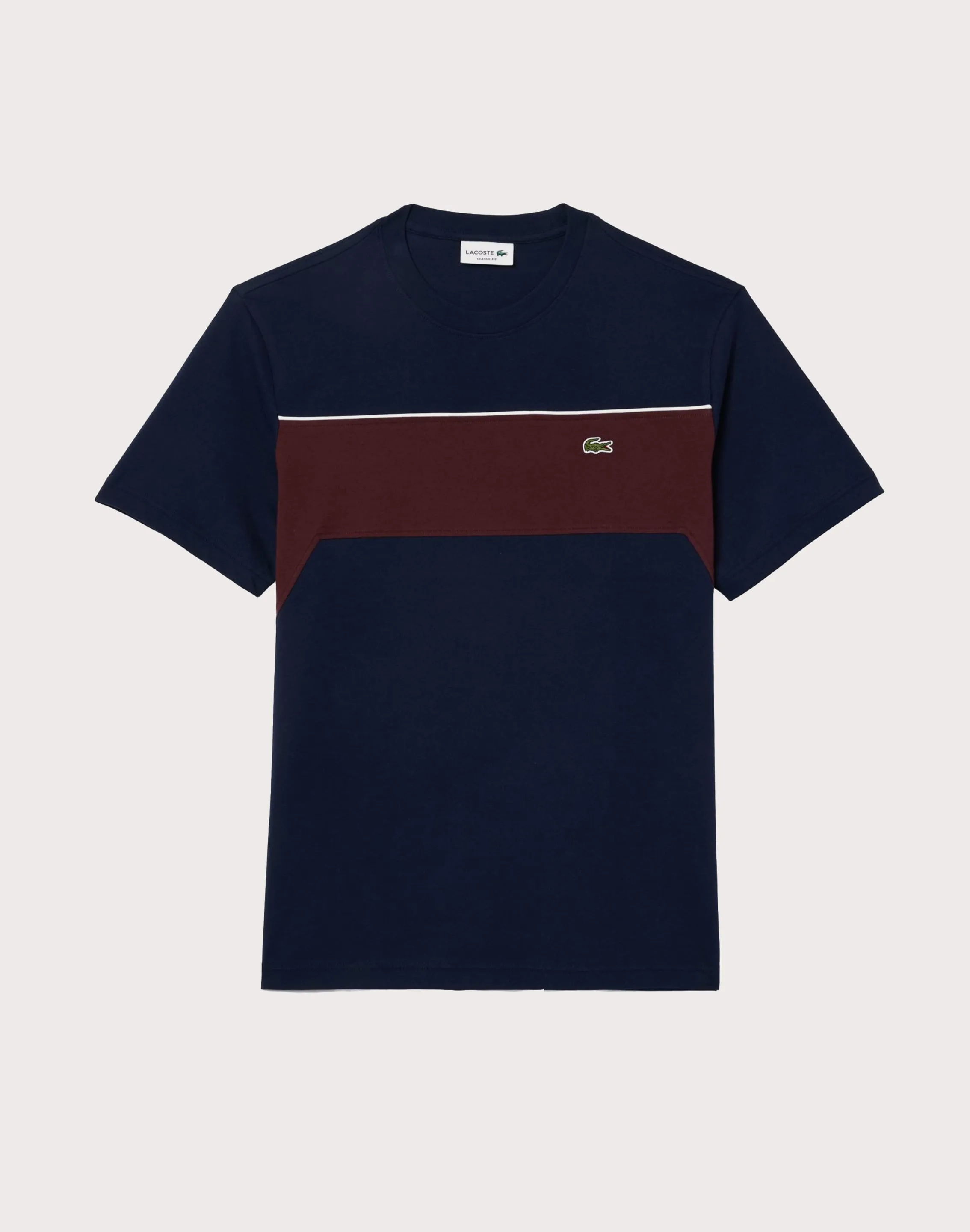Lacoste Colorblock Navy/Maroon Tee Young Edge SoftTouchFinish
