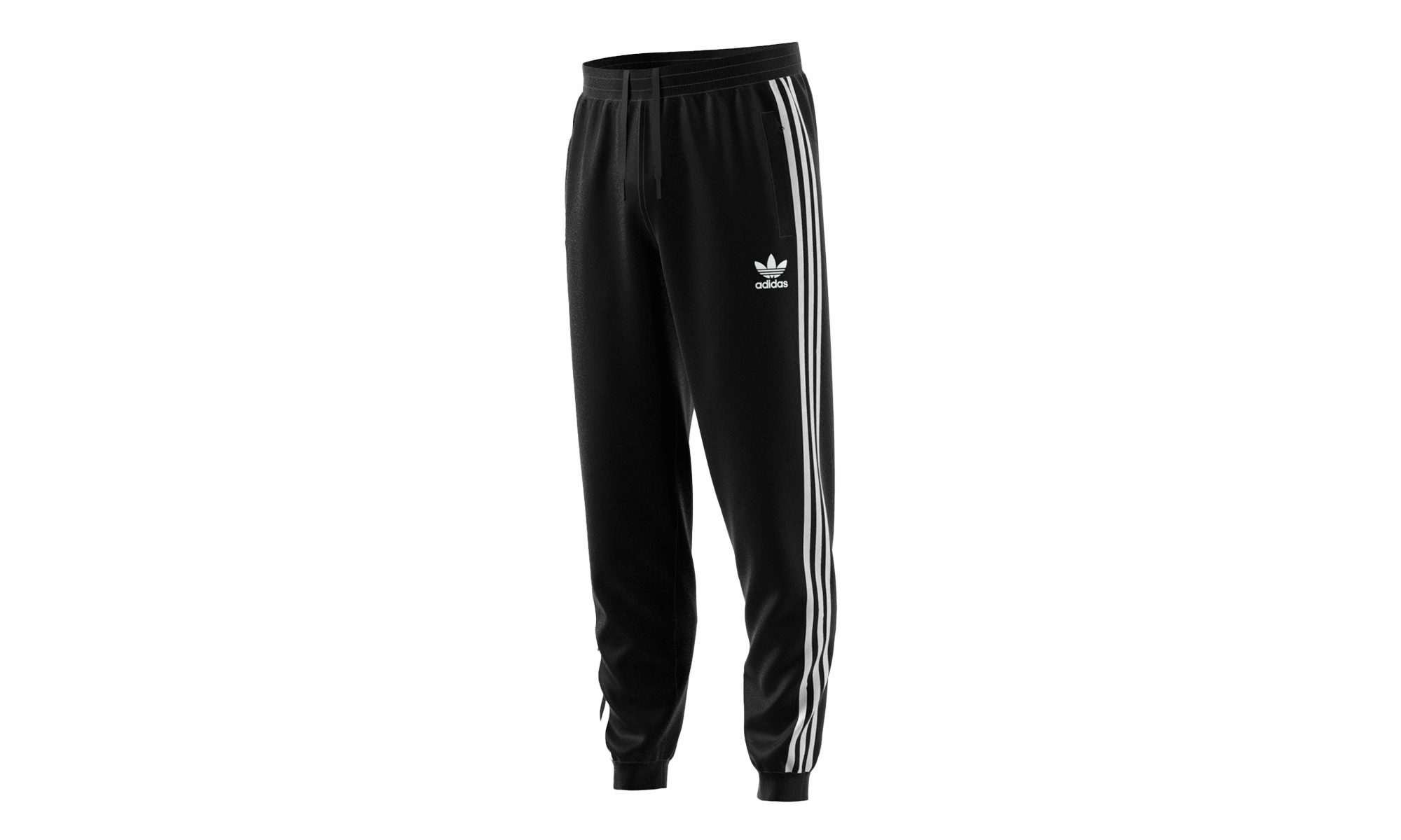 elastic waistband Seamless Sleeve Construction 3-Stripes Athletic Casual Fashion Joggers "Black / White"