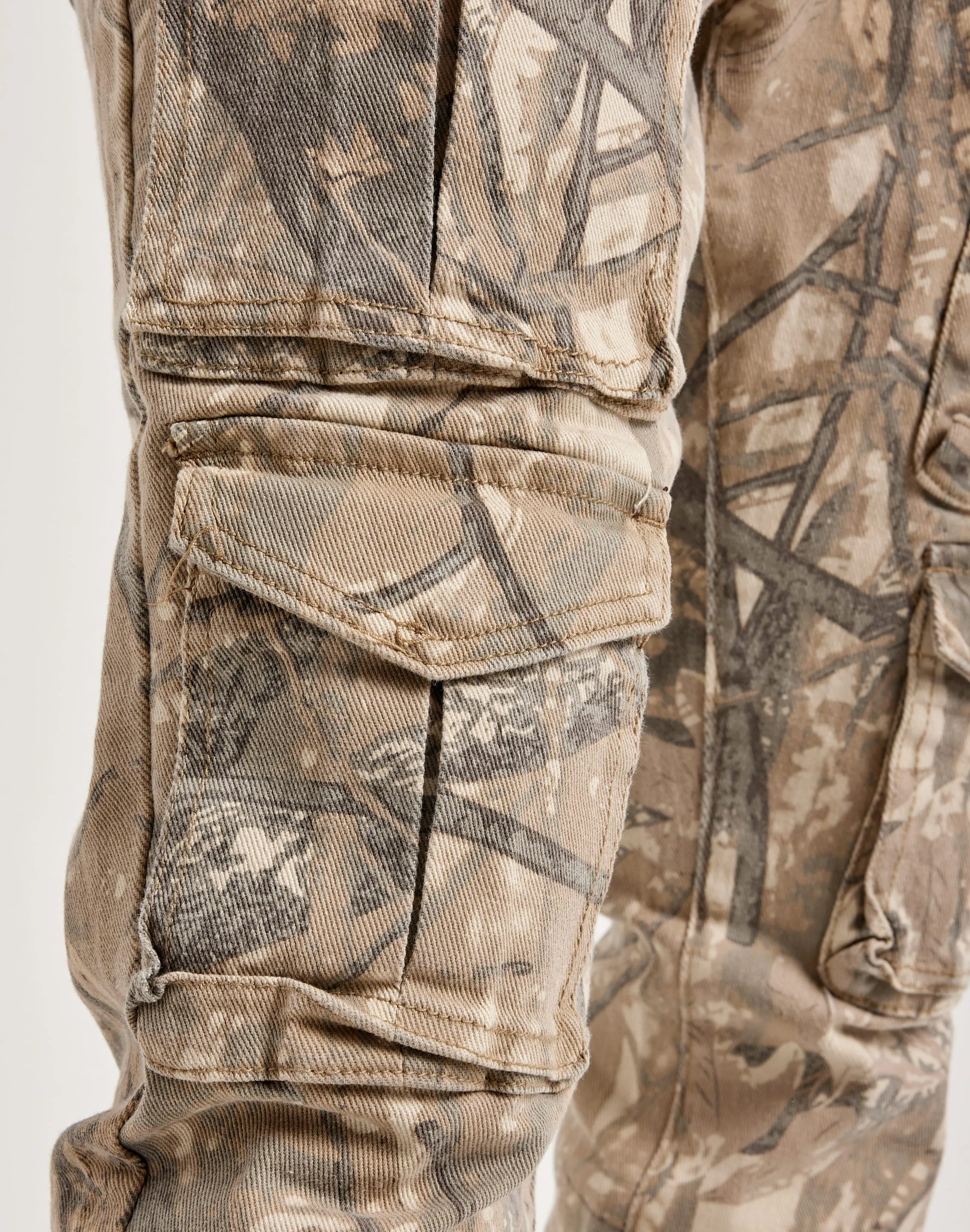 Smoke Rise Utility Stacked Flared Cargo Pants Romance Air