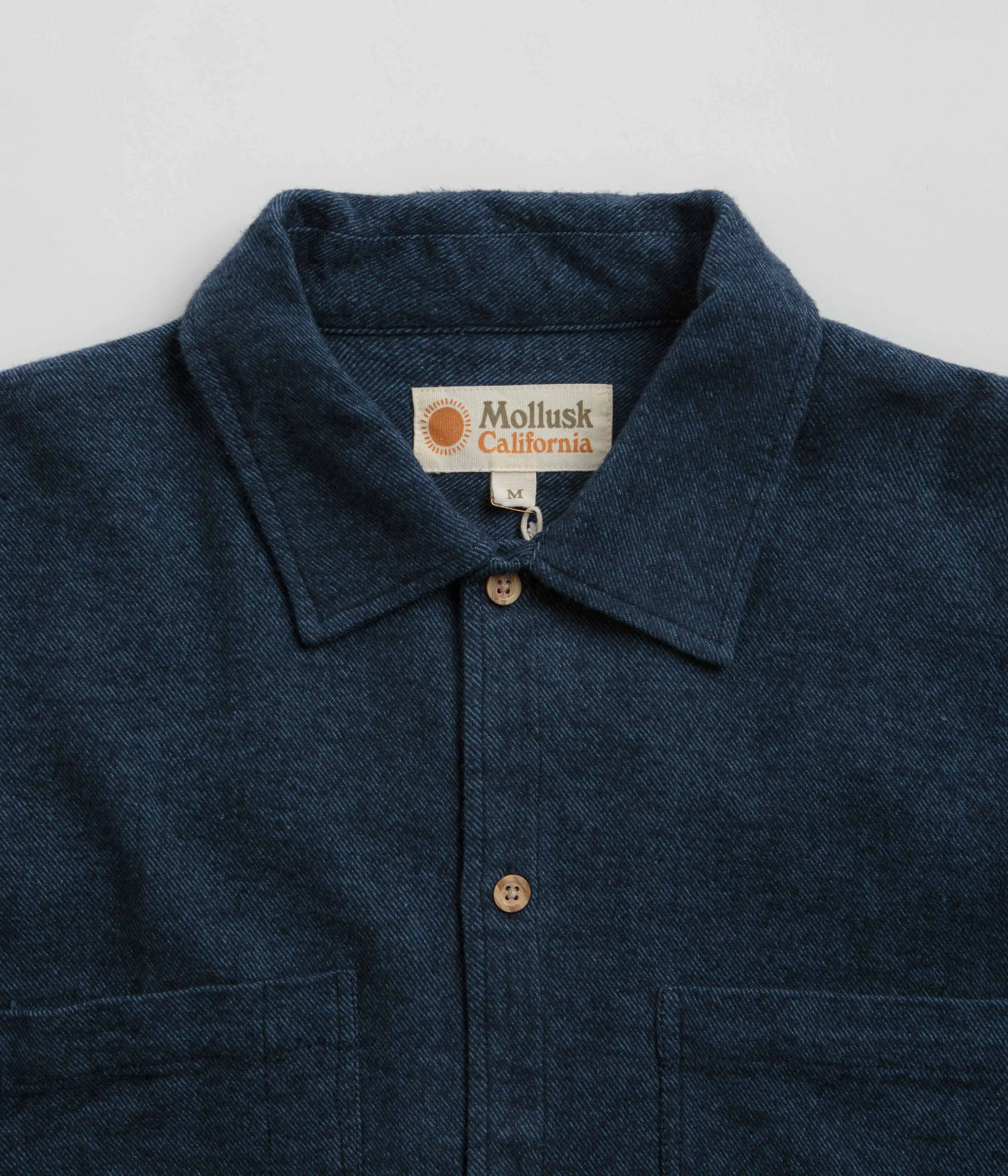 Mollusk Builder Shirt - True Blue Tagless Labeling