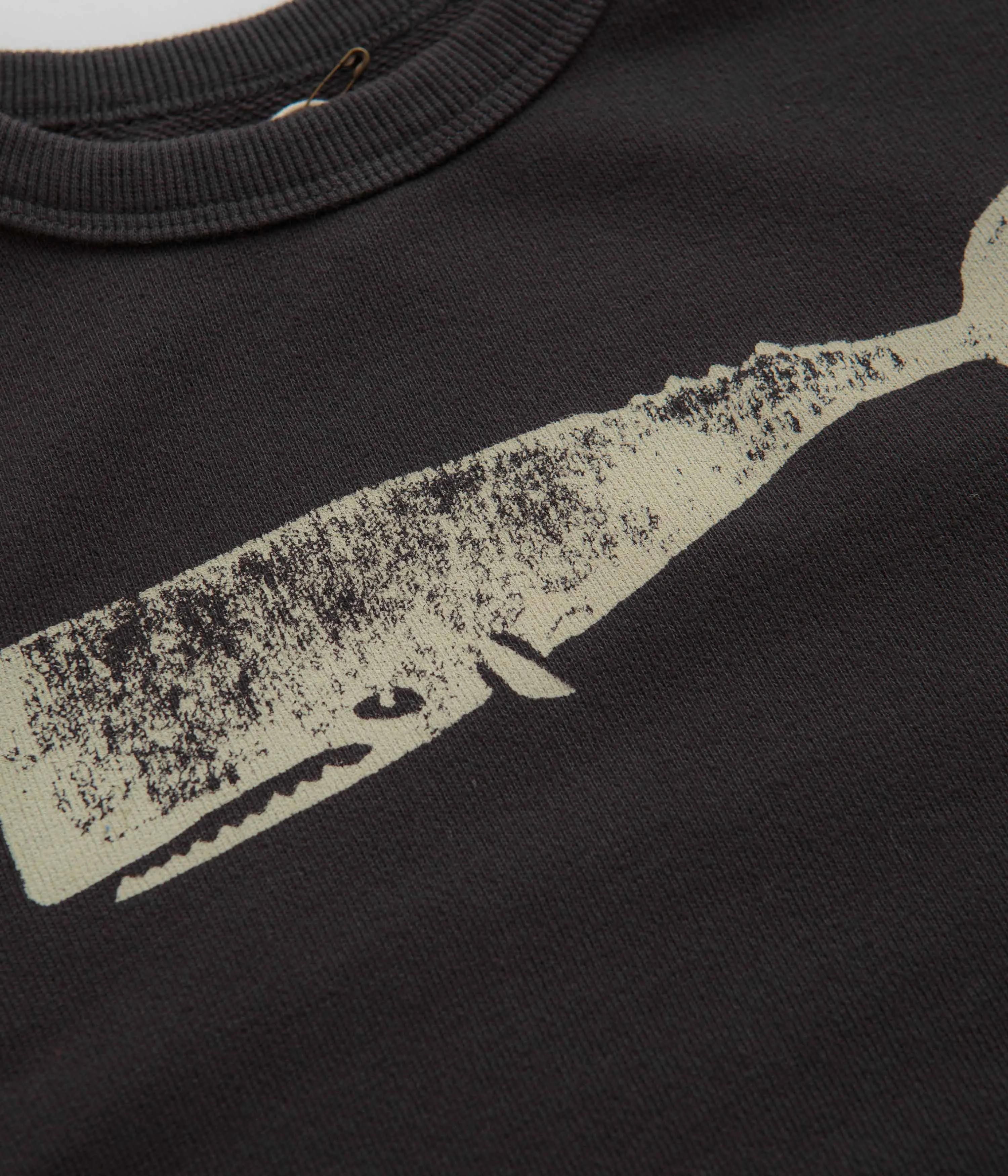 ironable Mollusk Kids Whale Crewneck Sweatshirt - Faded Navy