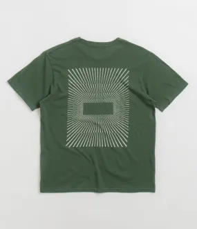 Double Needle Stitching Wedges Mollusk Morning Light T-Shirt - Rover Green