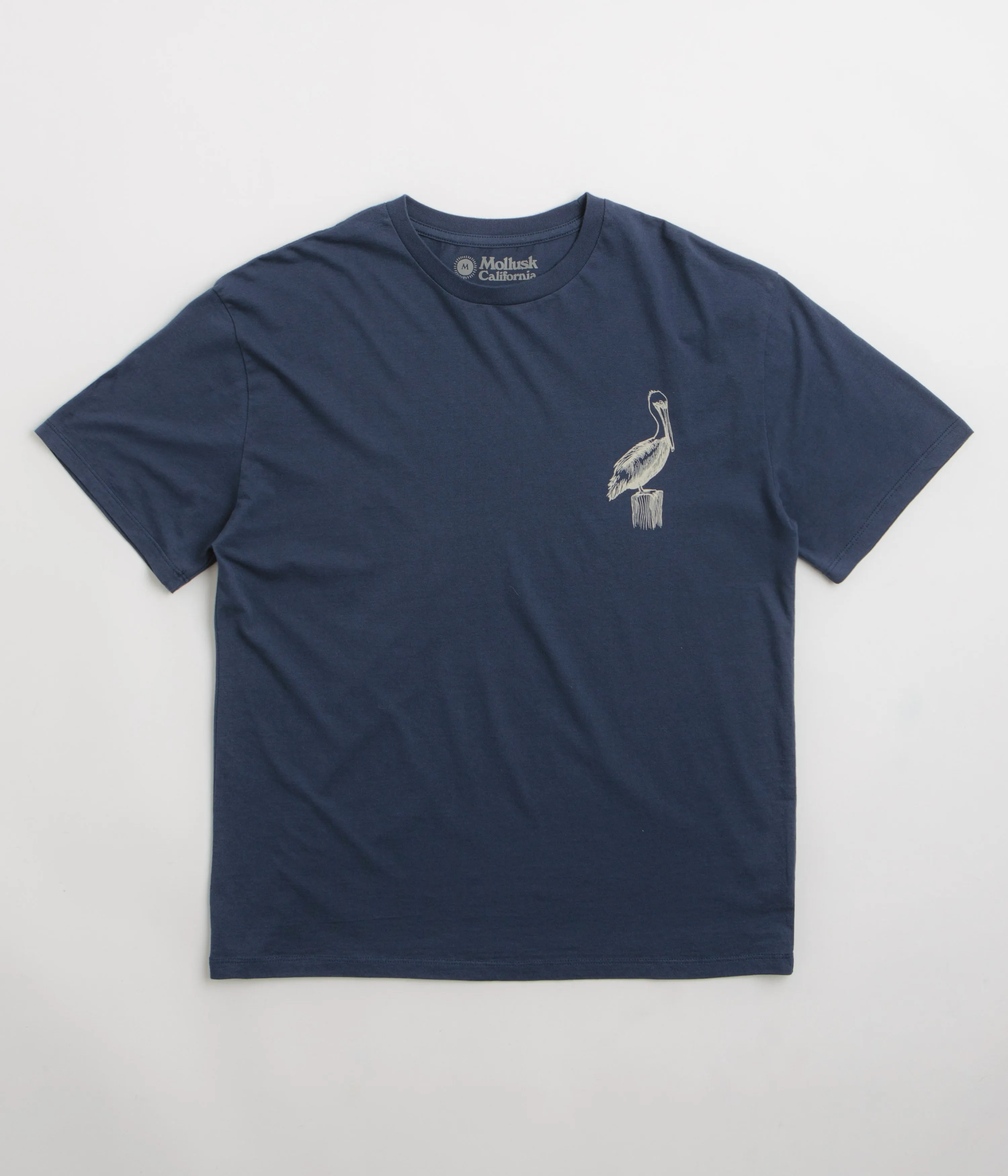 Wrinkle Resistant Mollusk New Pelican T-Shirt - Navy Indigo