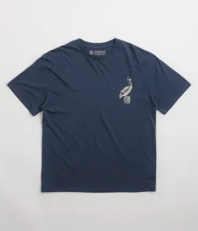 Wrinkle Resistant Mollusk New Pelican T-Shirt - Navy Indigo