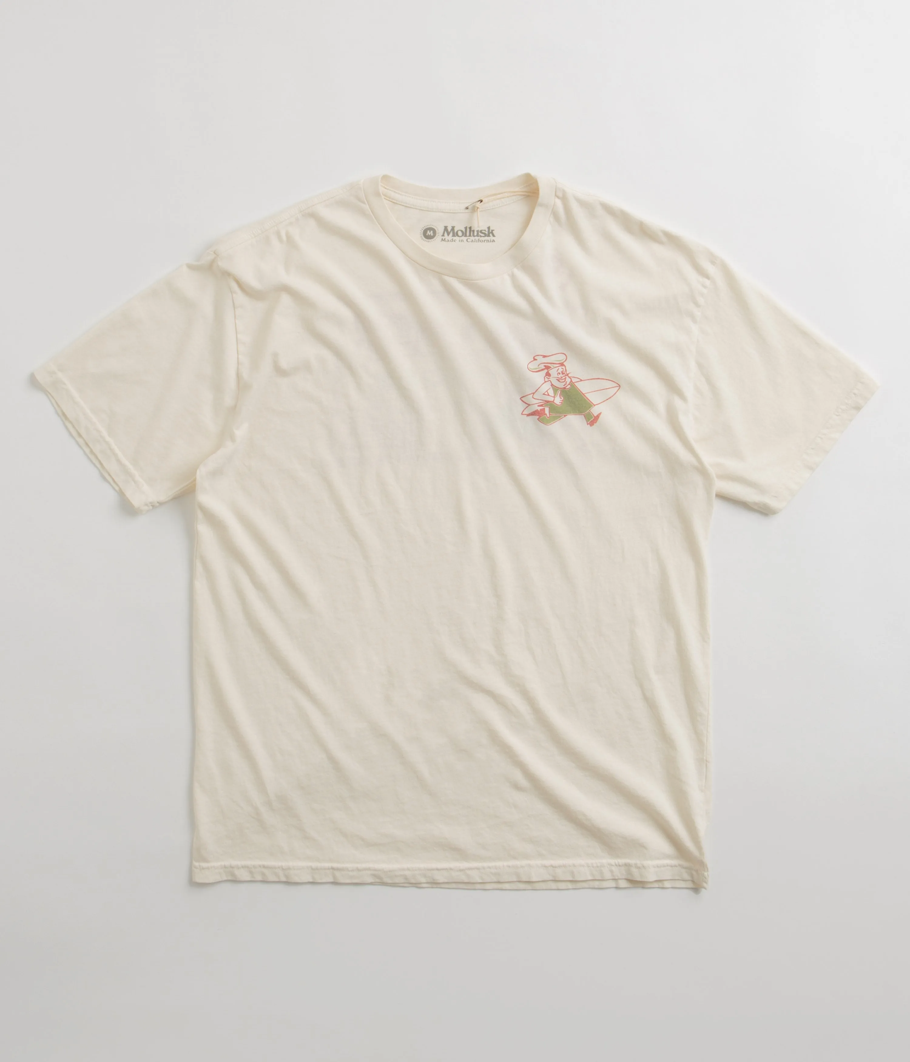 hostel event Low Profile Collar Stays Mollusk Pretty Fresh T-Shirt - Antique White