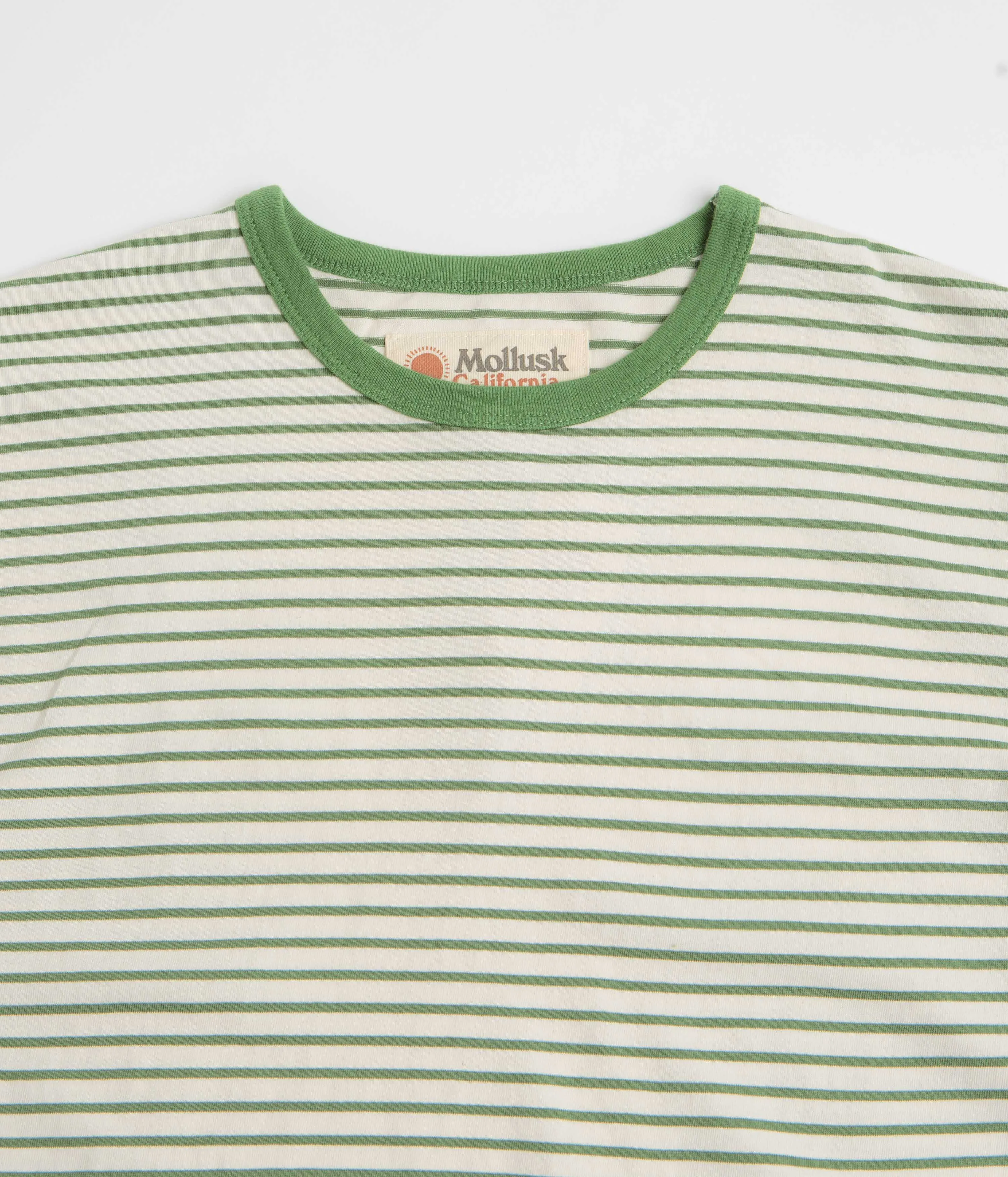 Mollusk Striped Heavy T-Shirt - Natural / Green Adult hotel venue