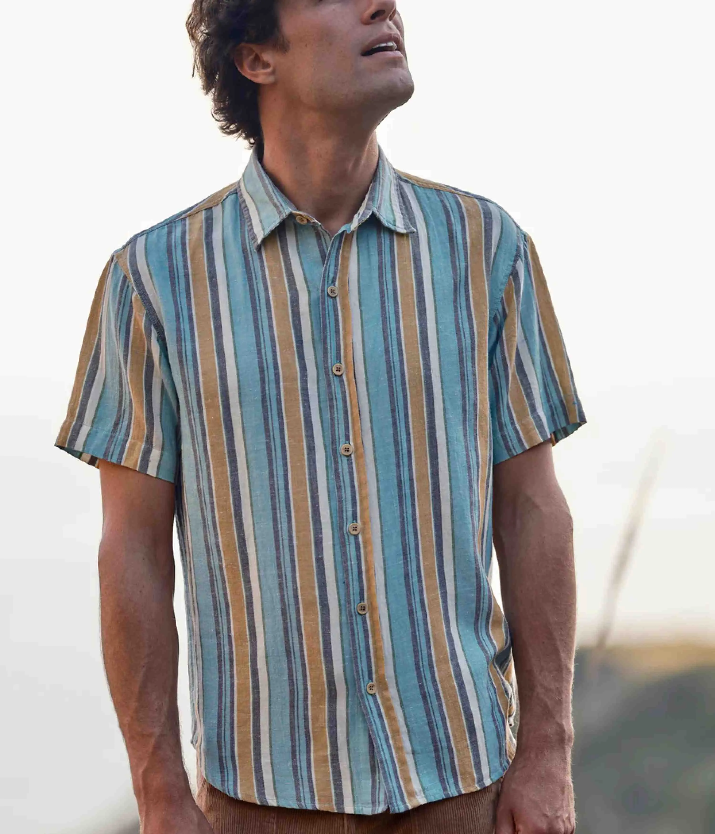 Mollusk Summer Shirt - Beach Stripe Lightweight Material Durable Stitching
