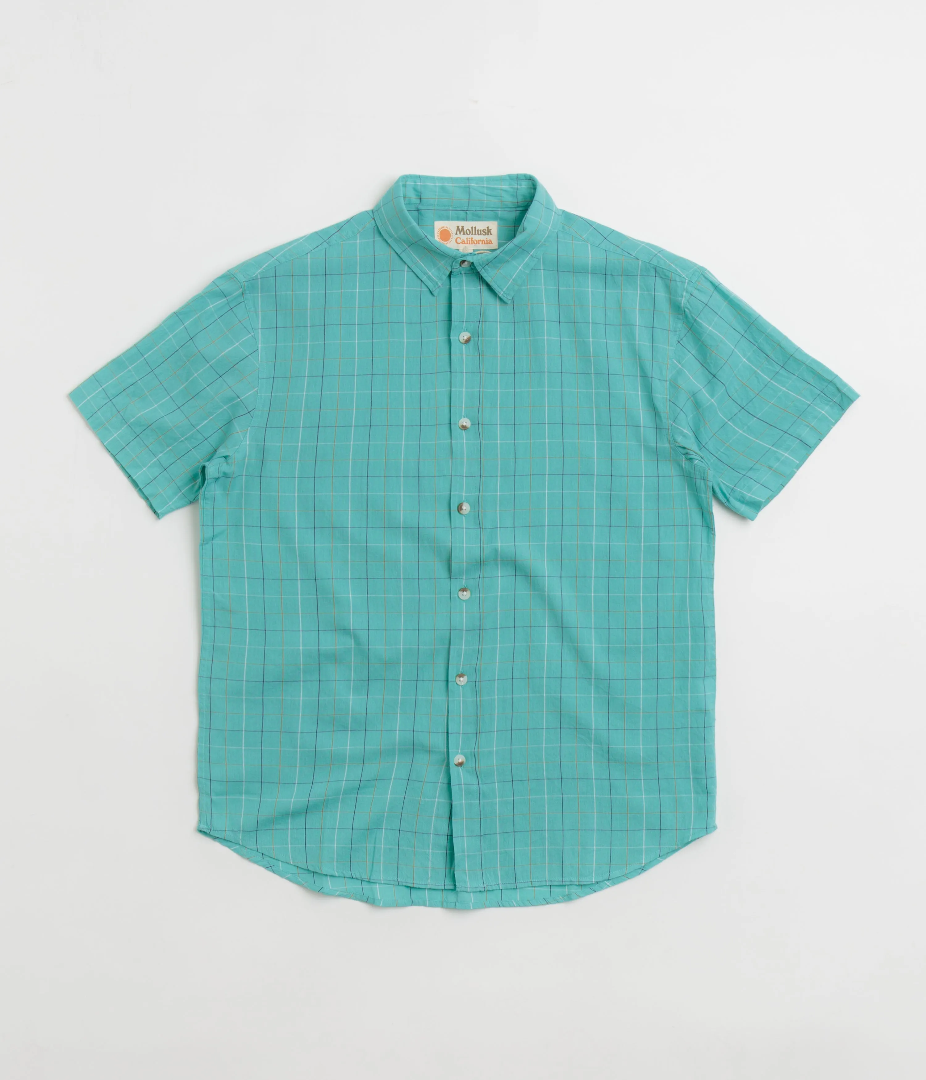 Mollusk Summer Shirt - Cyan Windowpane Hypoallergenic Lining