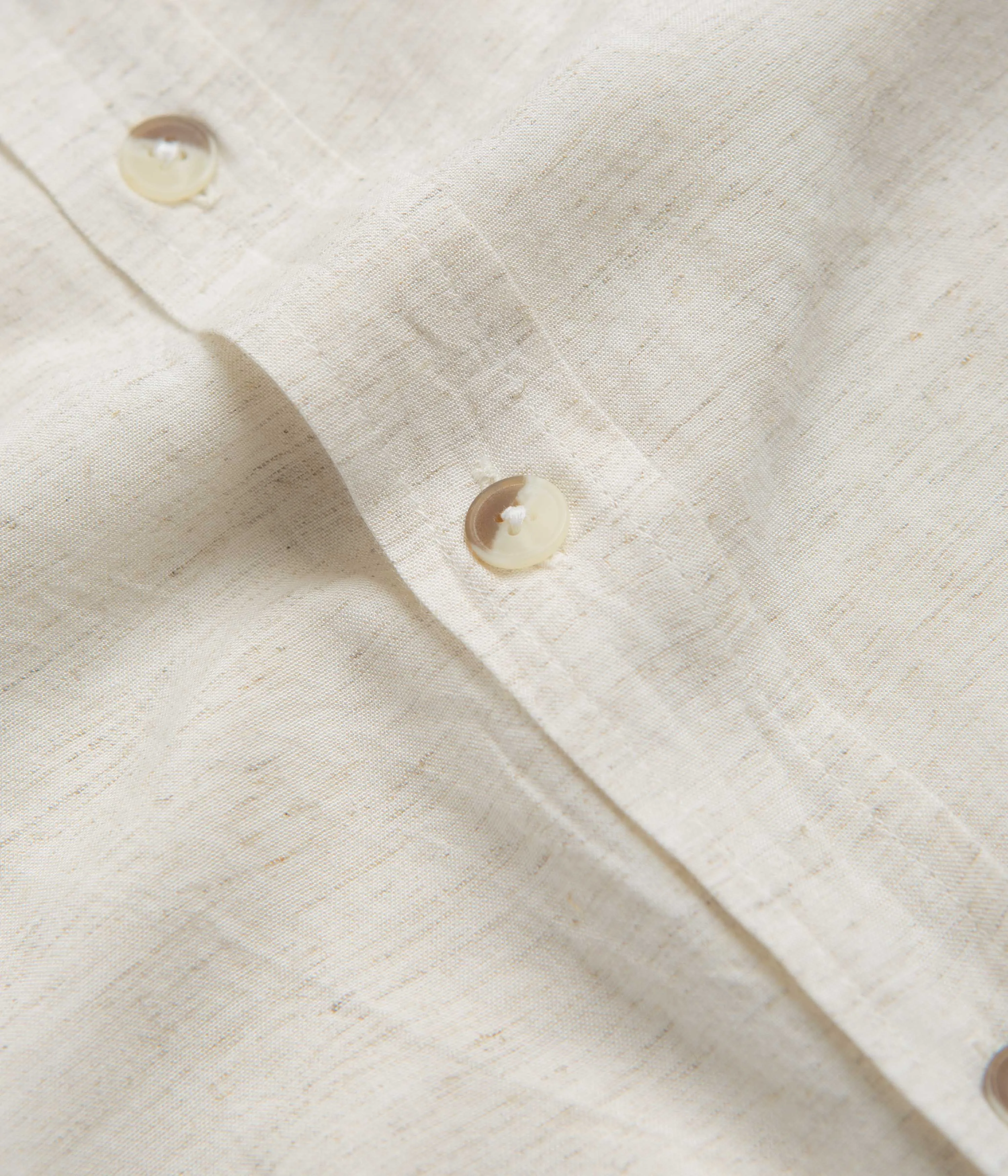 Reinforced Seams Classic Style Mollusk Summer Shirt - Natural Chambray