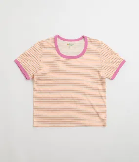 polyester shirt off-season Mollusk Womens Ringer T-Shirt - Pink Stripe