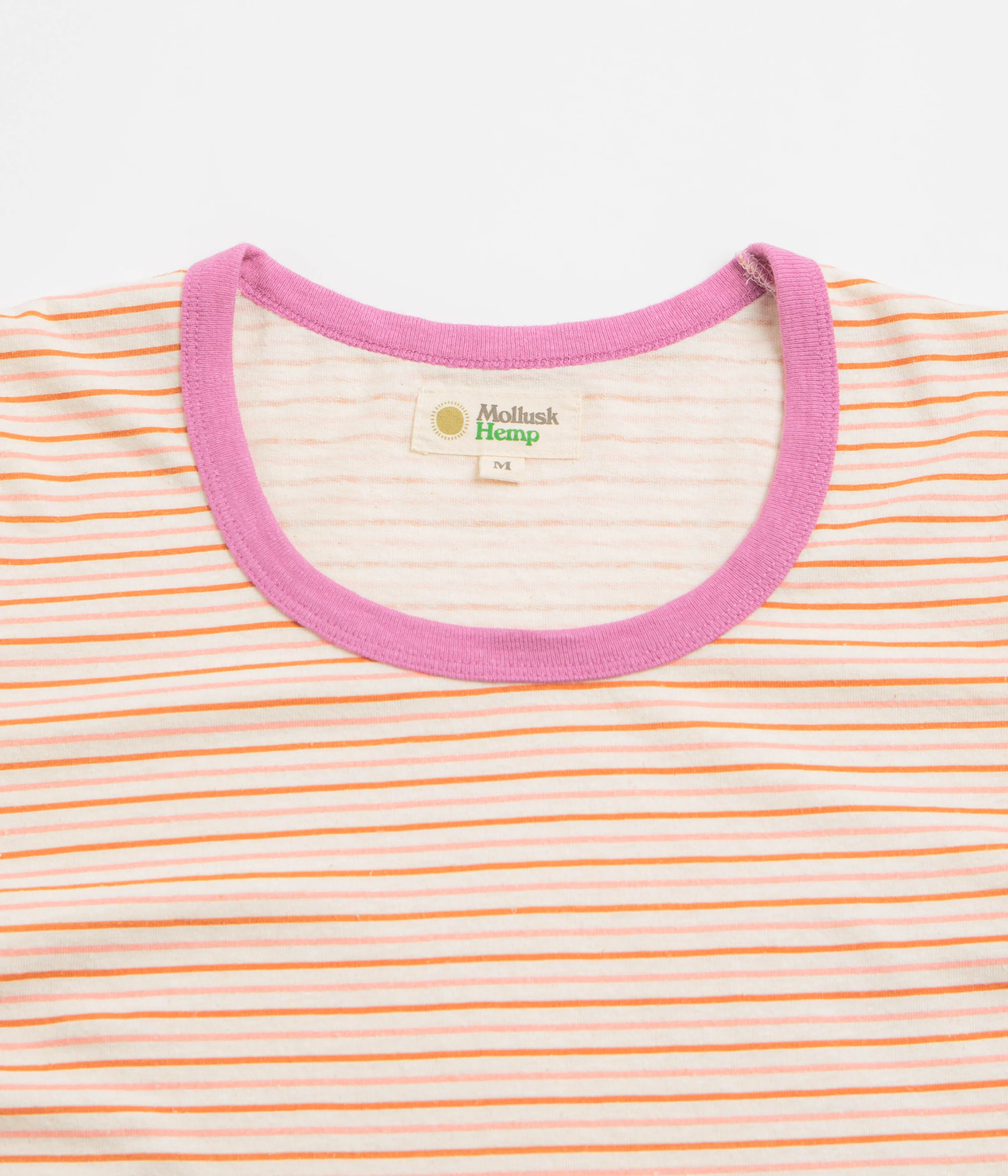 A-line silhouette Weekend Look Mollusk Womens Ringer T-Shirt - Pink Stripe