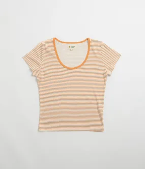 daily life Mollusk Womens Scoop Ribsy T-Shirt - Orange Stripe