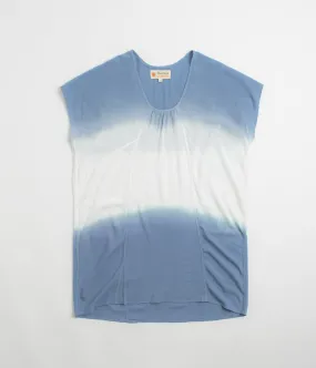 Quick Dry Construction Chic Look Mollusk Womens Sol Kaftan Shirt - Indigo Dip-Dye