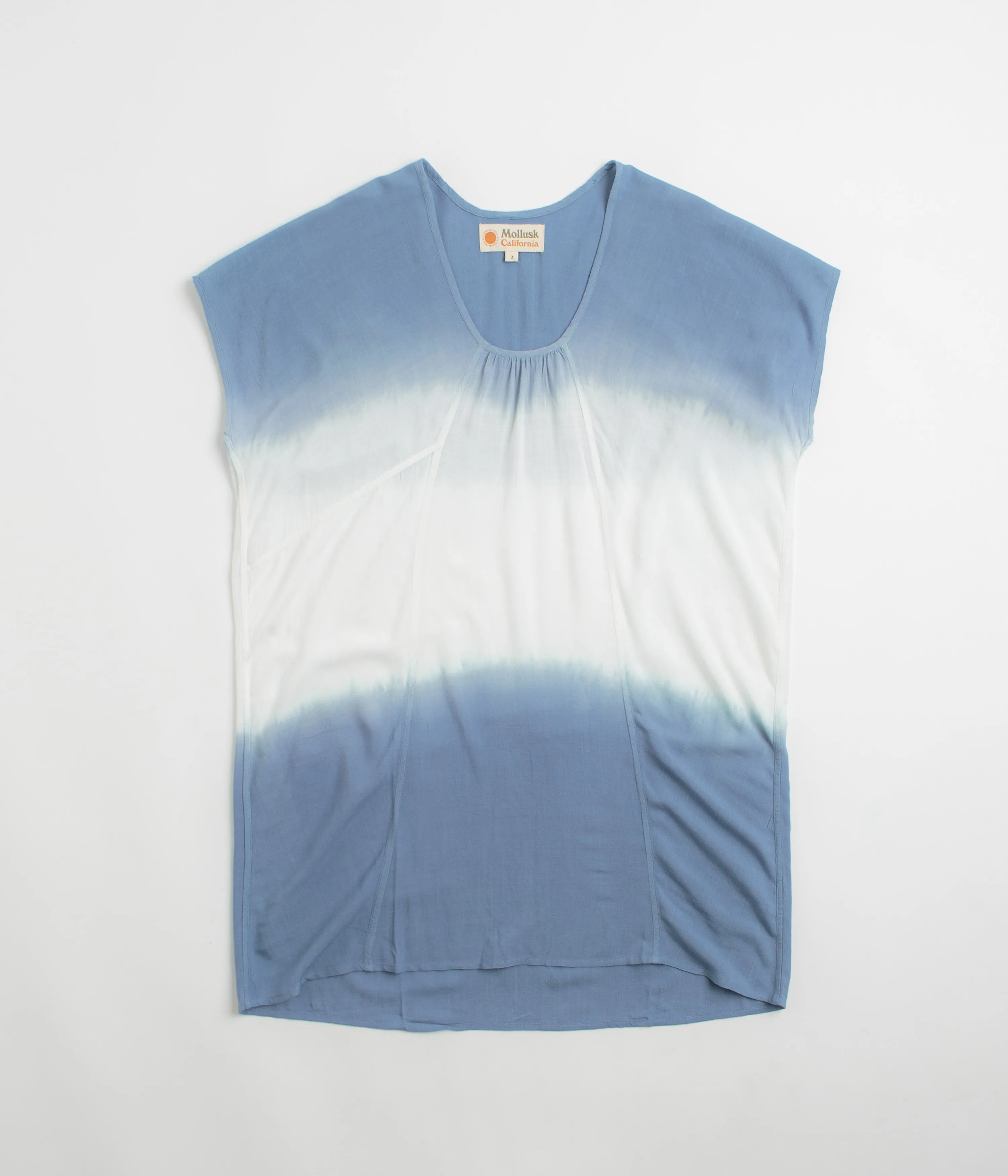 Quick Dry Construction Chic Look Mollusk Womens Sol Kaftan Shirt - Indigo Dip-Dye