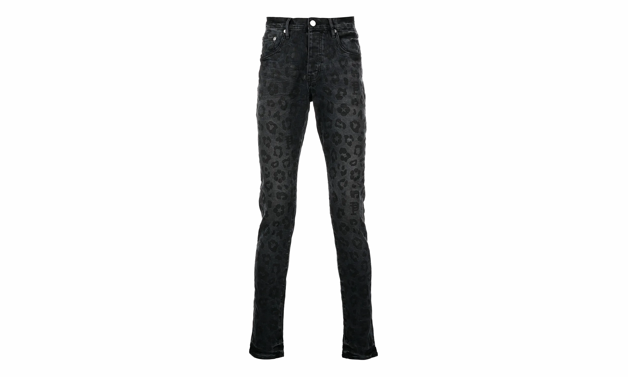 Eco Friendly Chill Outfit Road Trip Monogram Leopard Print Jeans "Black"
