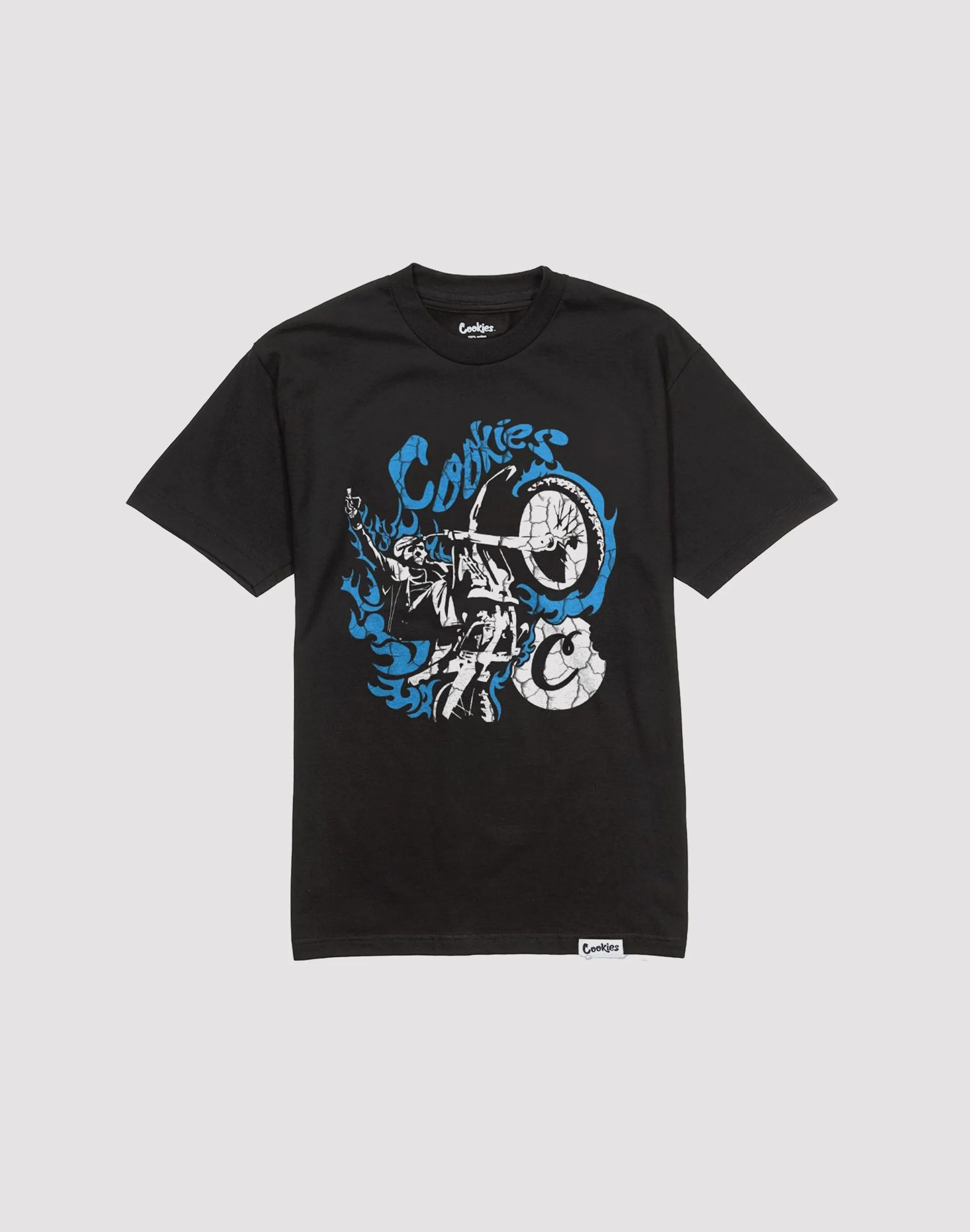 EcoFriendlyMaterial Serene Ease Cookies Sf Fire Rider Black Tee
