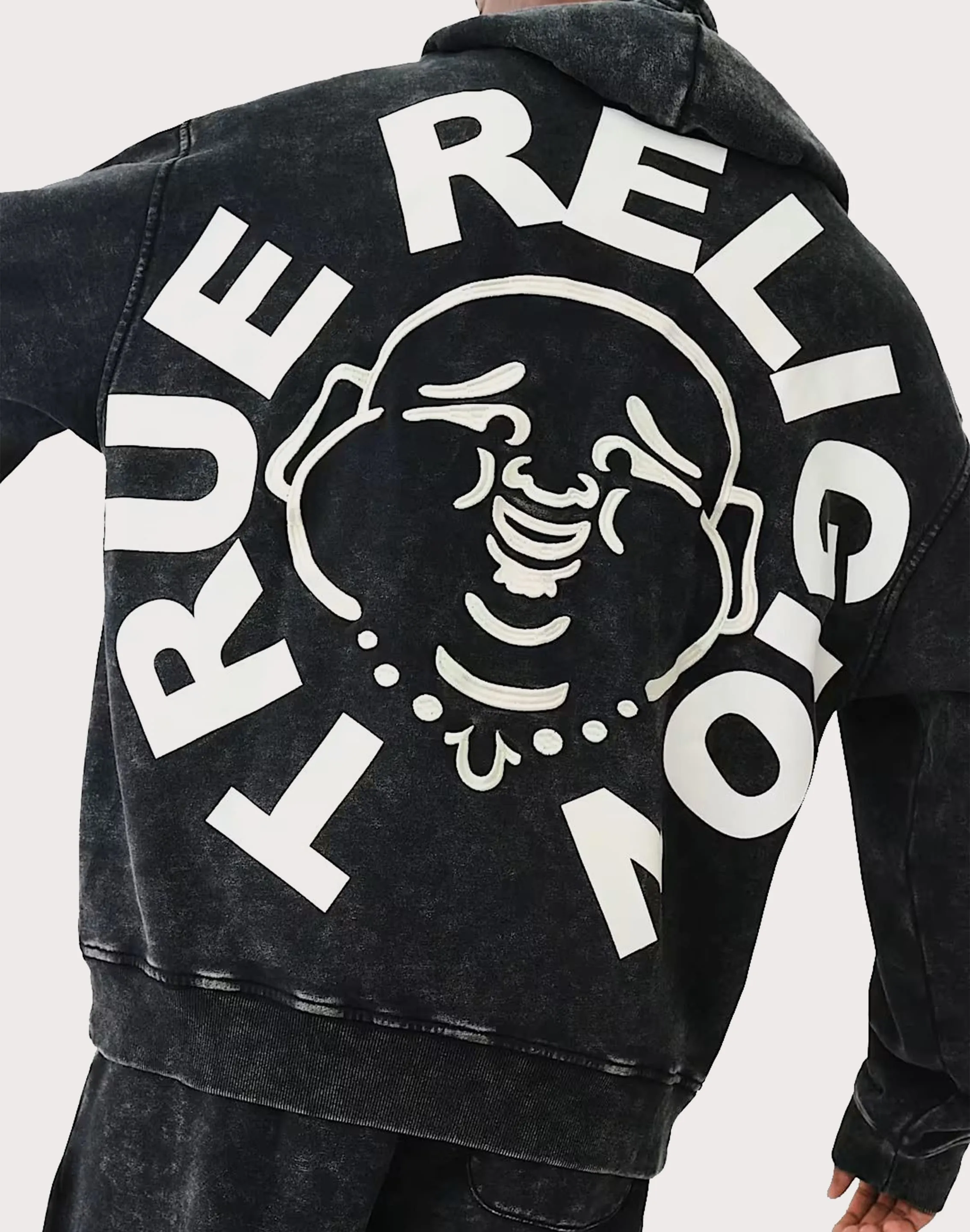 True Religion Buddha Face Pullover Hoodie Gentle Breeze
