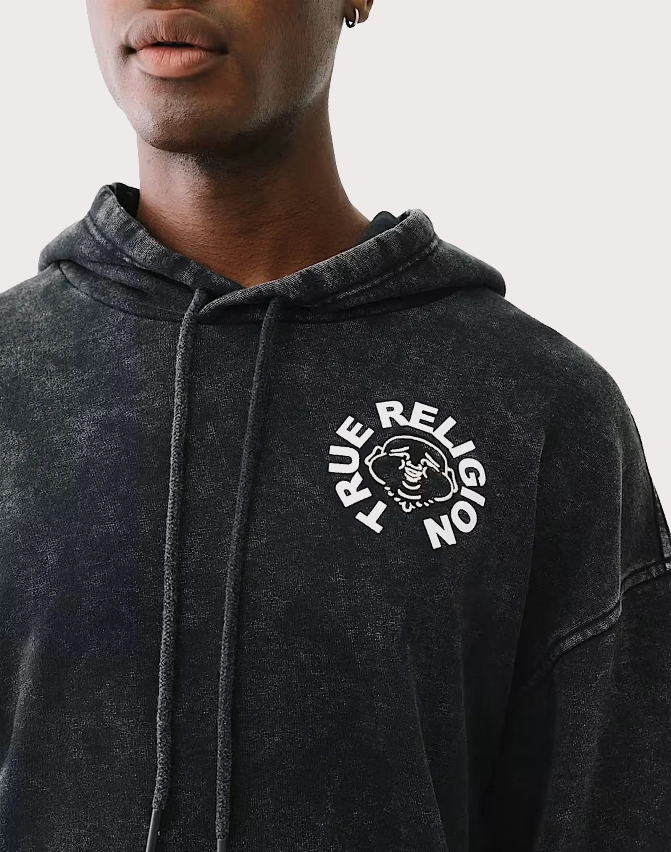 True Religion Buddha Face Pullover Hoodie Classic Glow