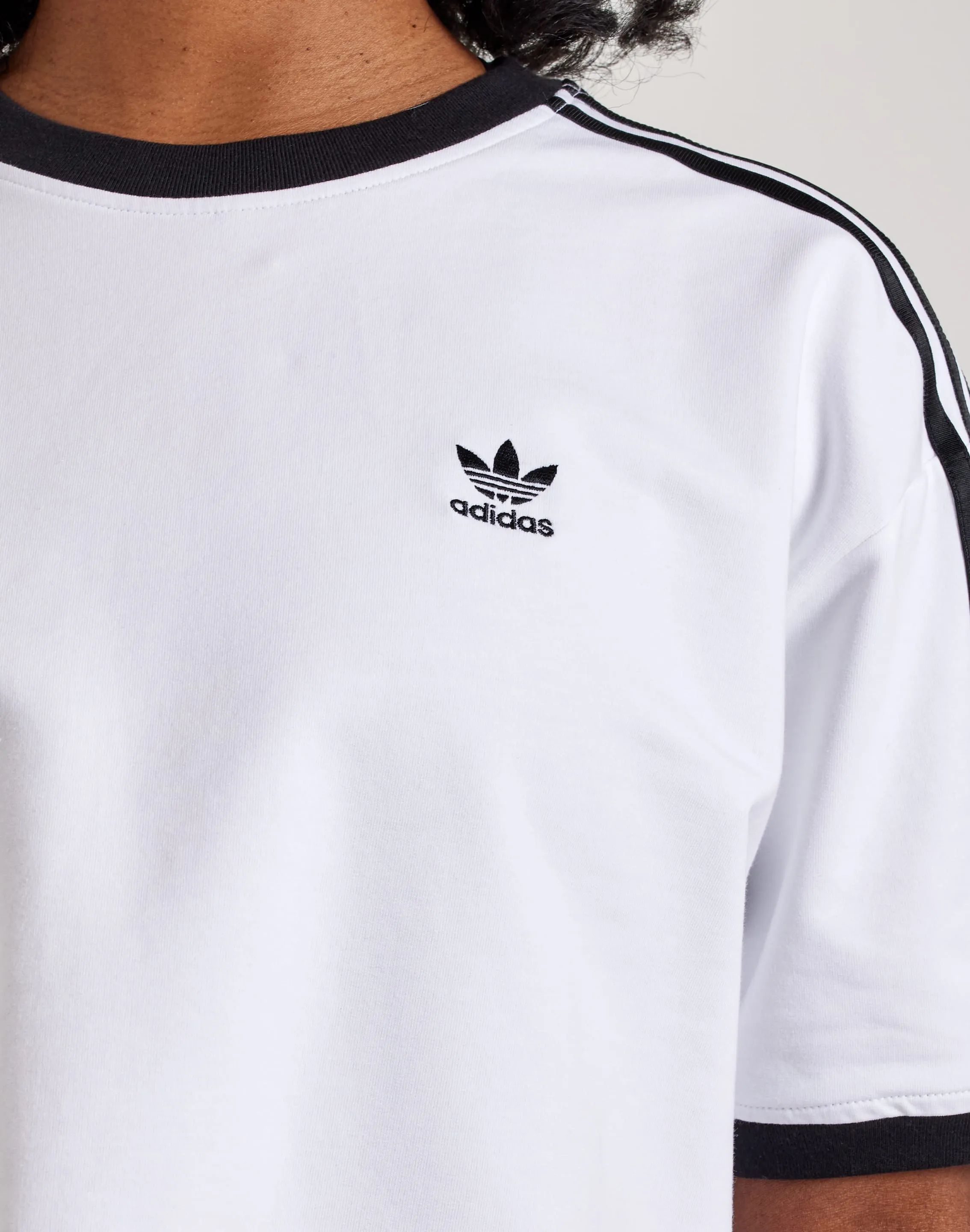 DurableReinforcedElbow Eco Core Adidas 3-Stripes Loose Cropped Tee