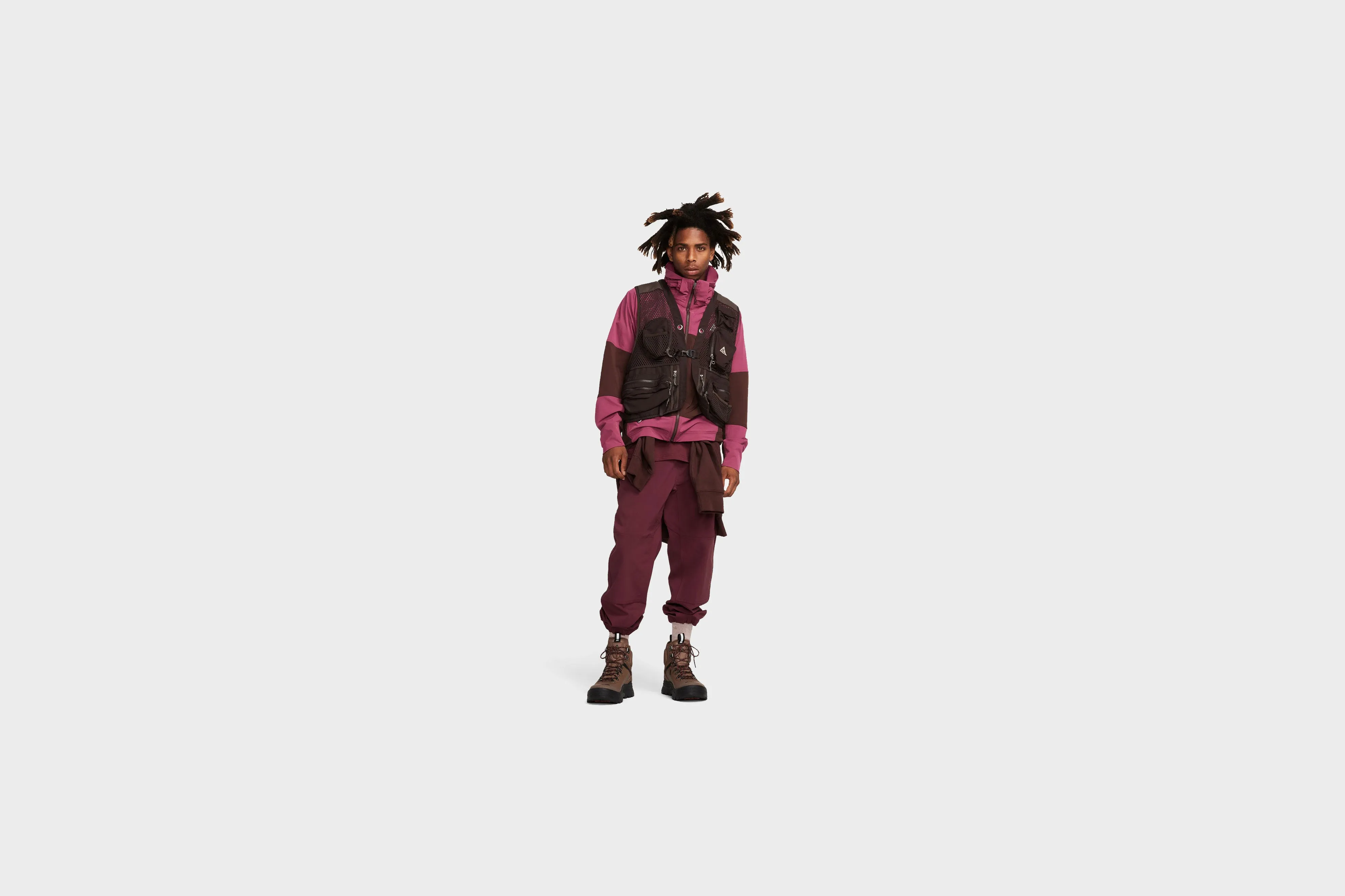 RipstopFabric Planet Care Nike ACG Men's Trail Pants (Night Maroon/Deep Jungle/Summit White)
