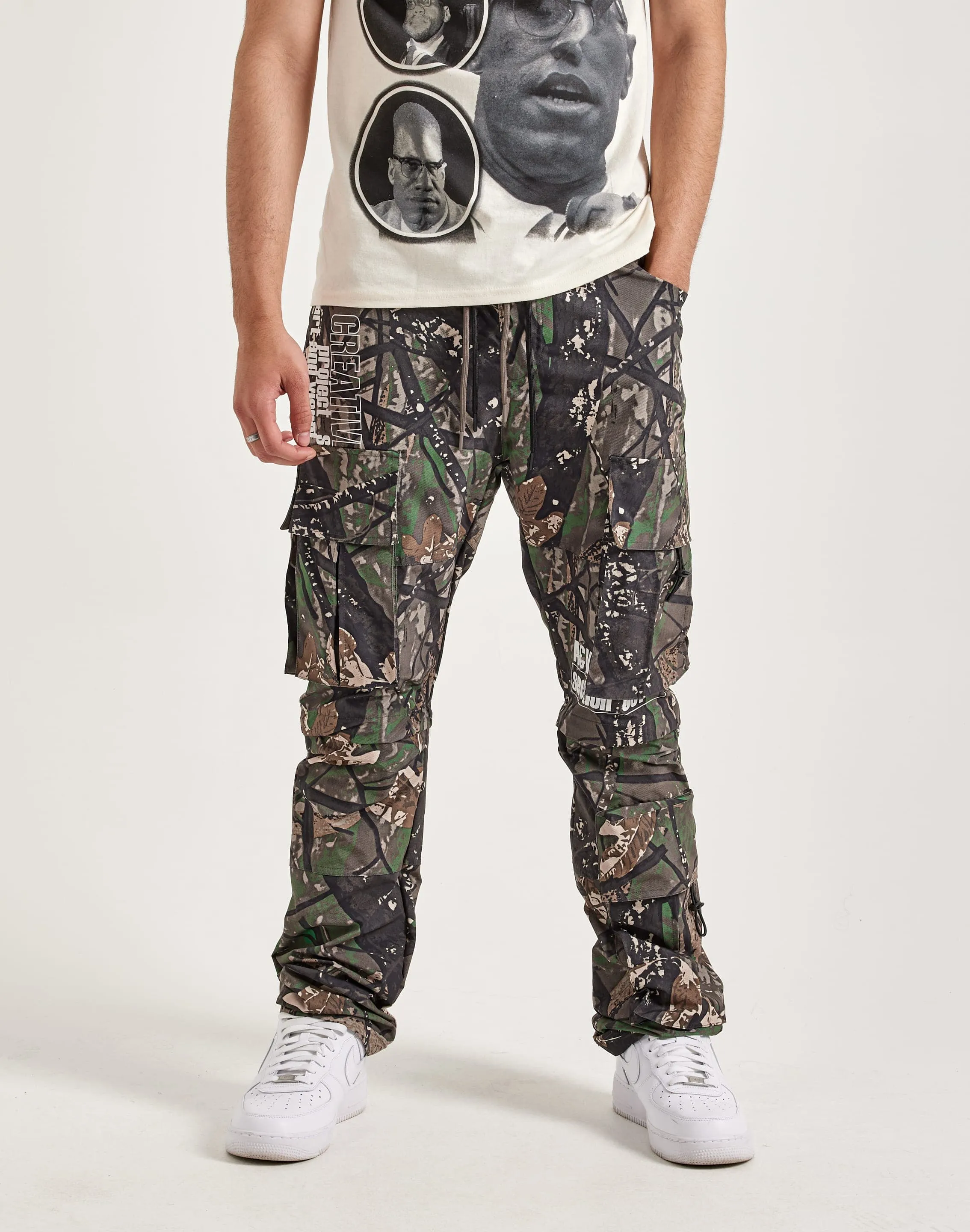 FlexibleNeckline Smoke Rise Utility Nylon Cargo Pants