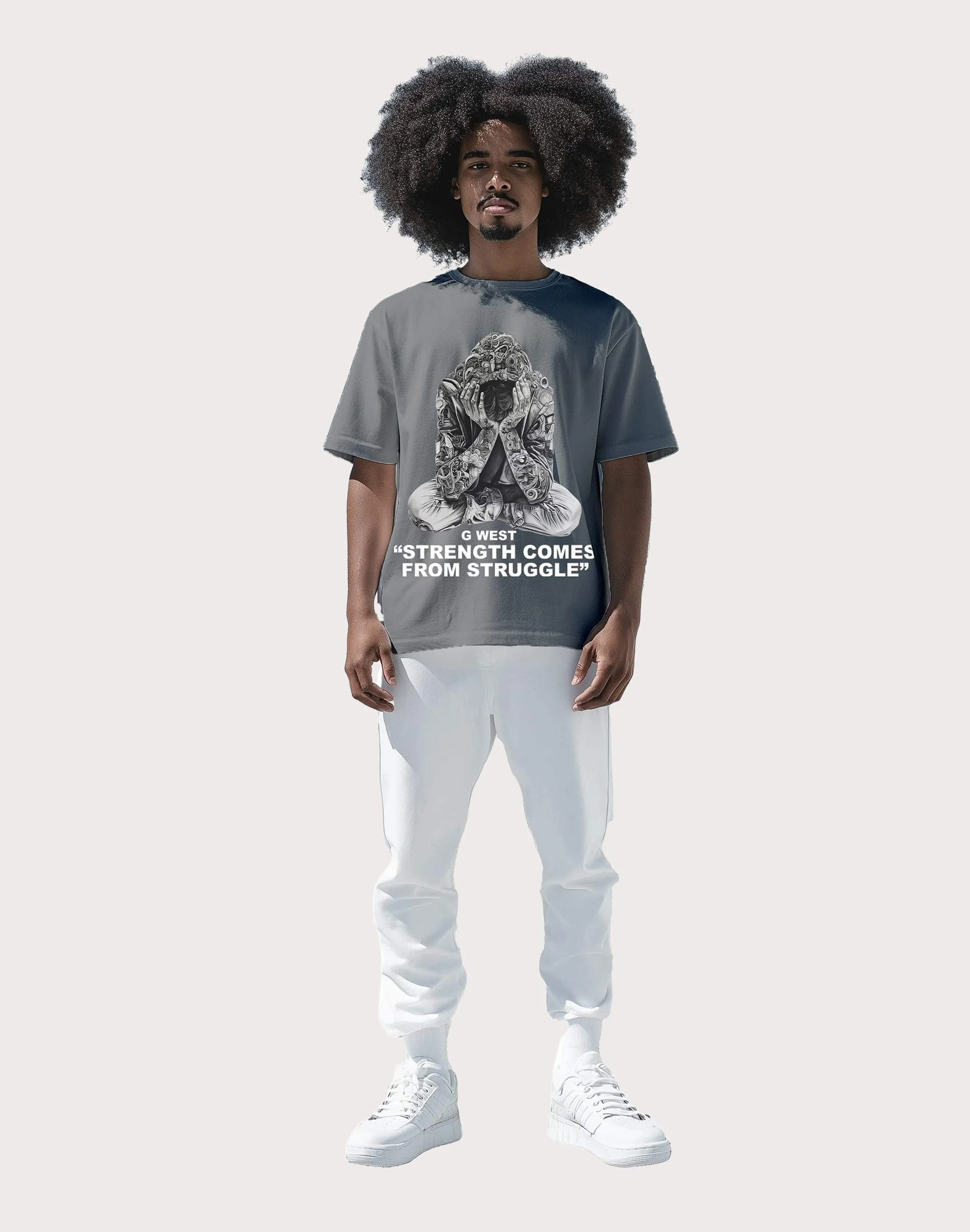 Muse Edge GWEST Strength Comes From Struggle Grey Tee