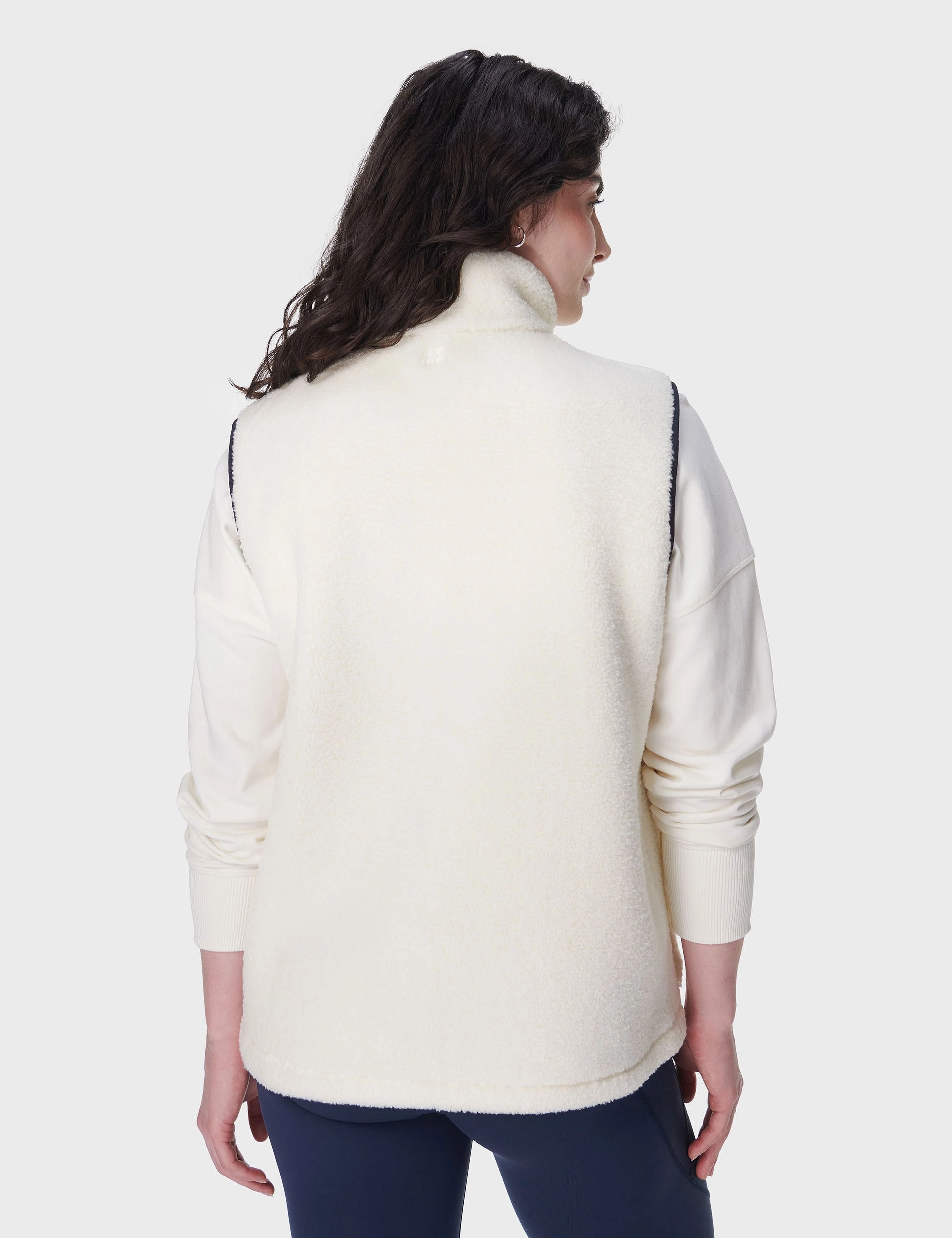 Plush Gilet - Lily White Matte Finish Rubberized Zippers