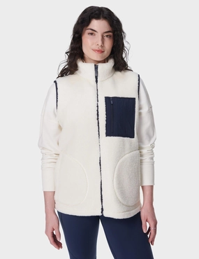 Modern Functional Design Plush Gilet - Lily White