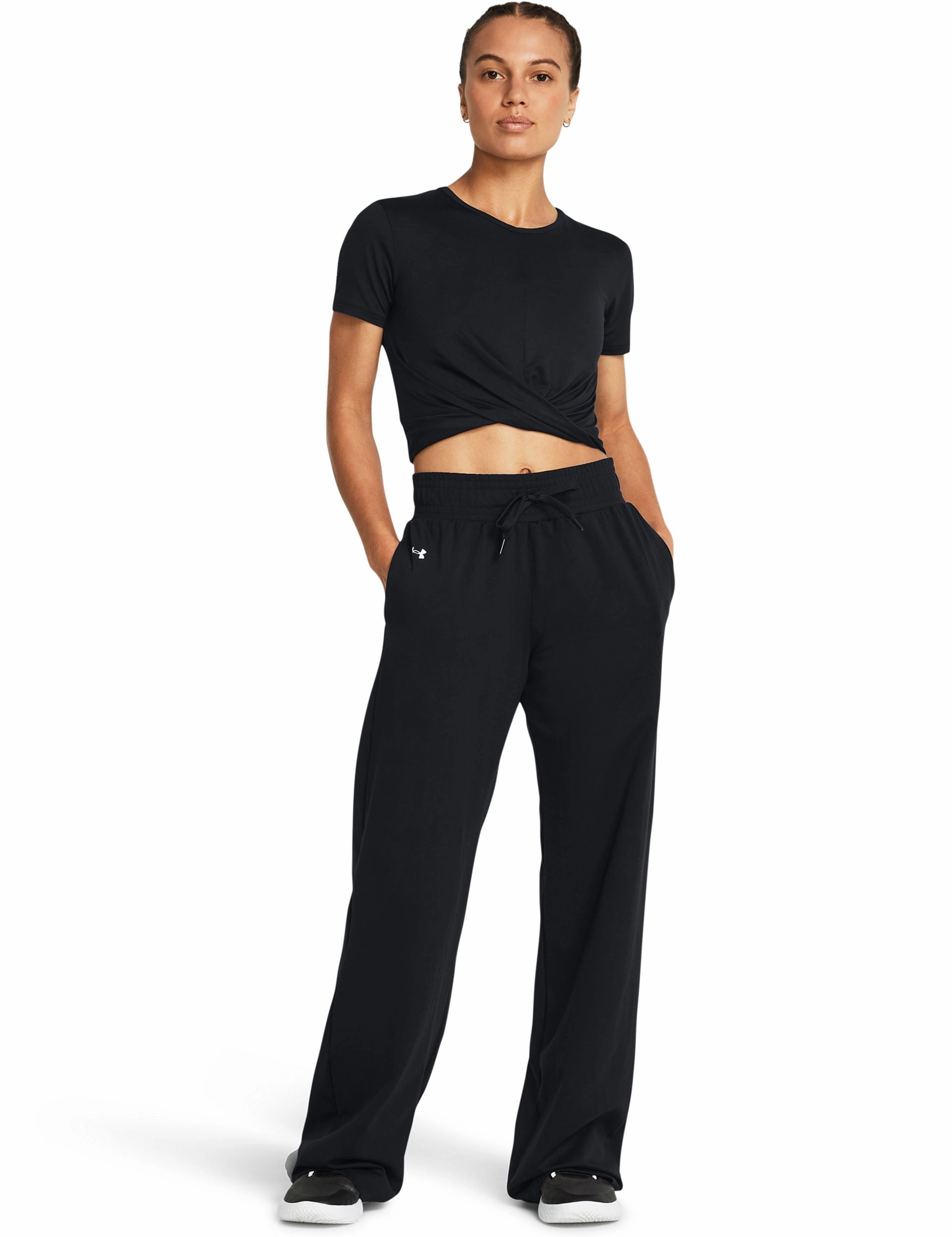 Lightweight Performance Motion Open Hem Pants - Black/White