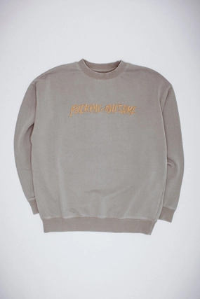 TaglessNeckline Fucking Awesome Distressed Stamp Crew