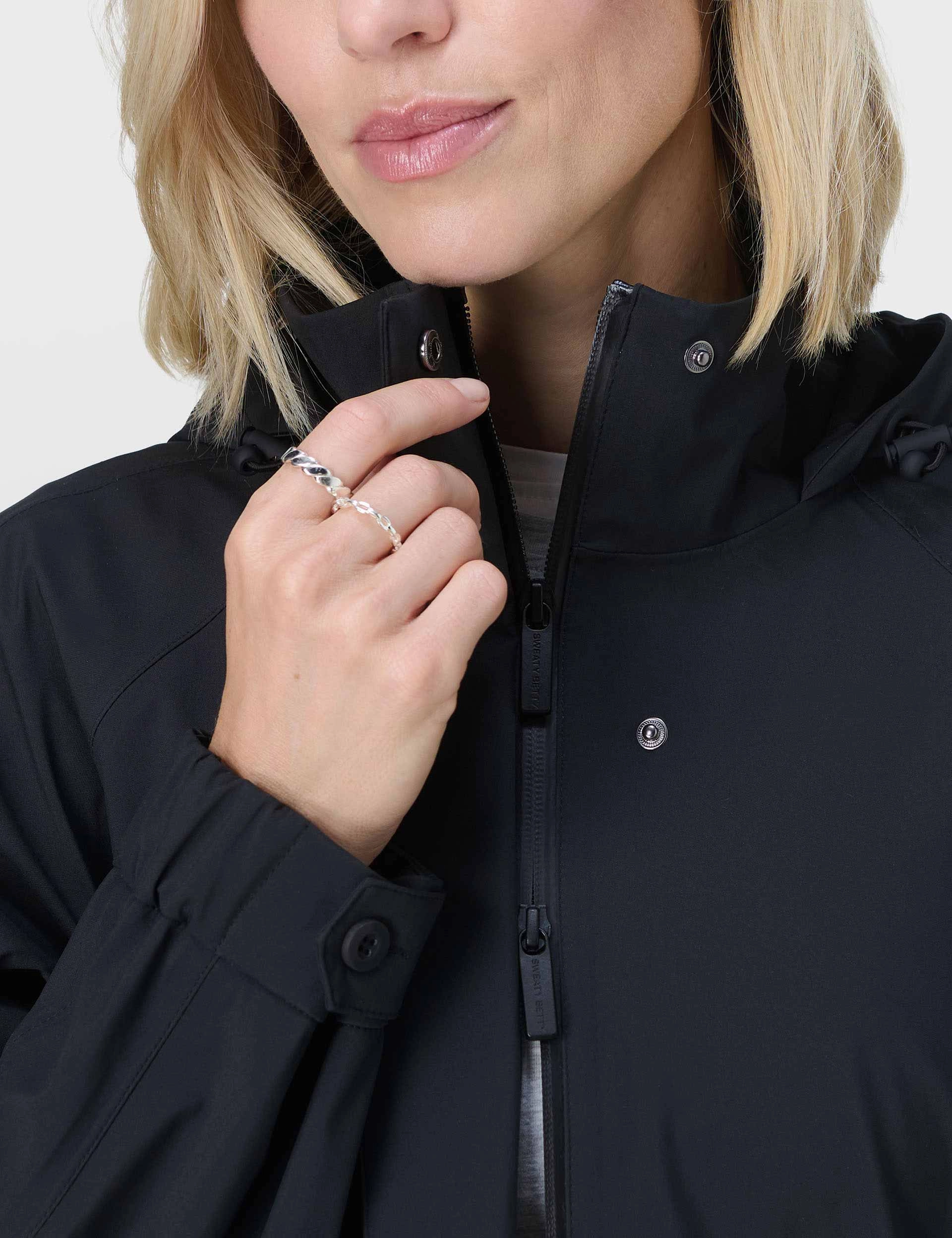 Easy Care Material Motion Technical Longline Parka - Black