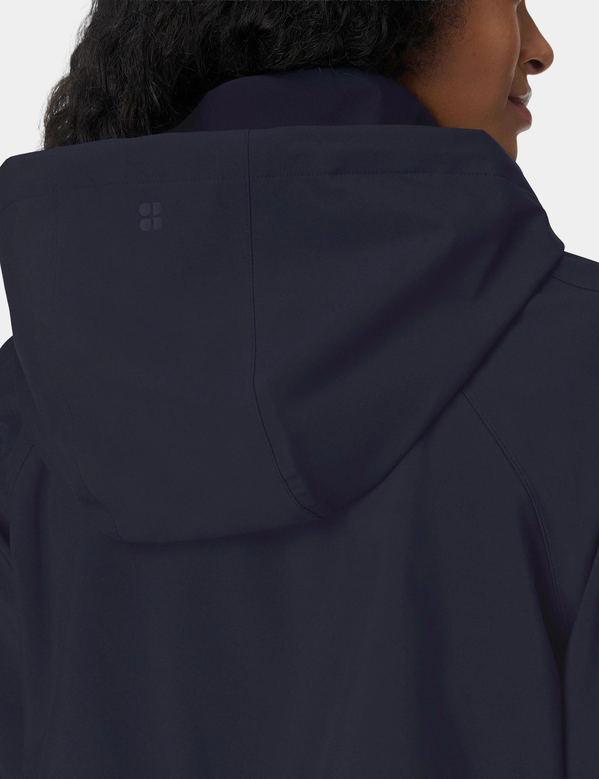 Motion Technical Longline Parka - French Navy Light Reflective Zippers Hike Fit
