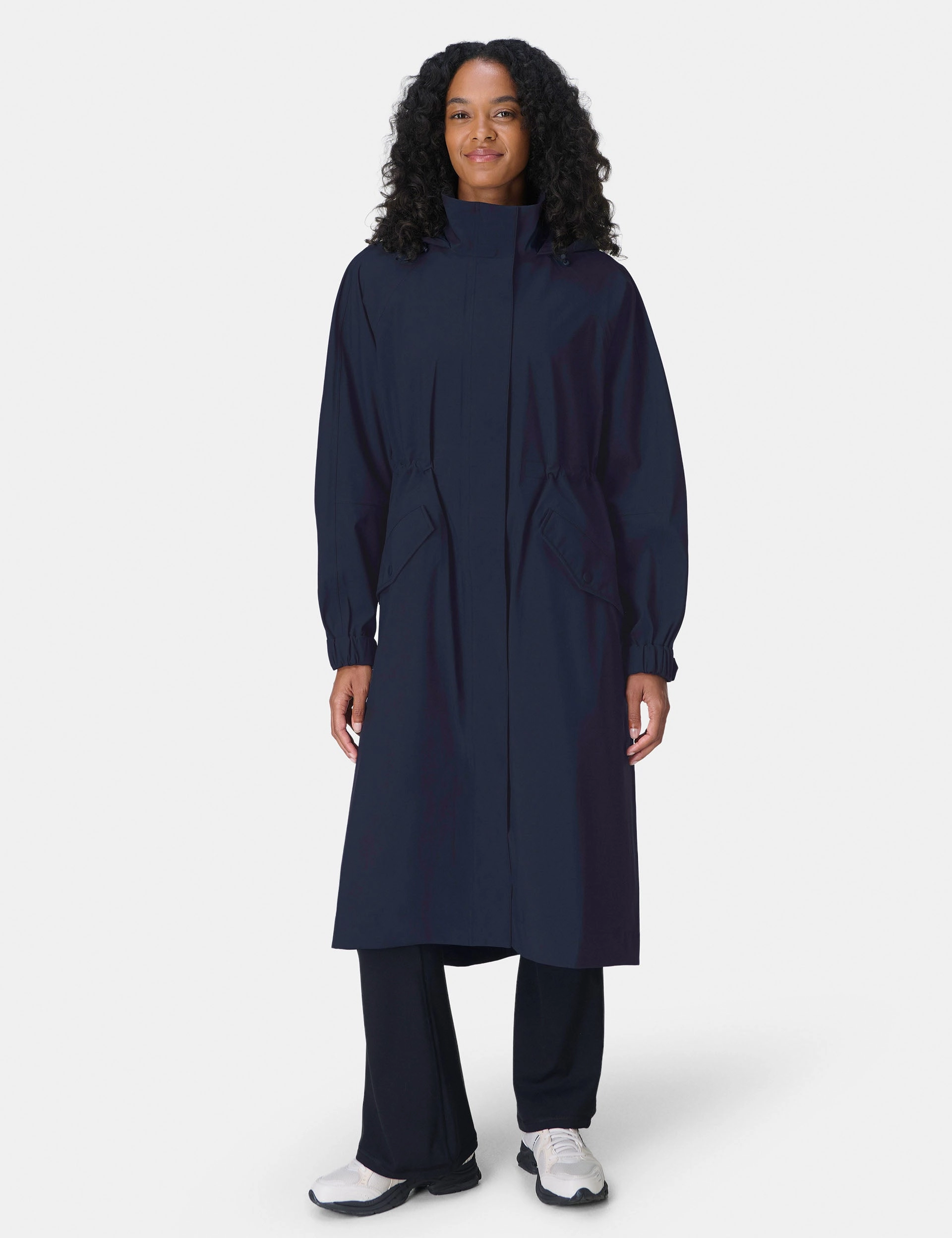 Motion Technical Longline Parka - French Navy Ergonomic Drape Softshell Material